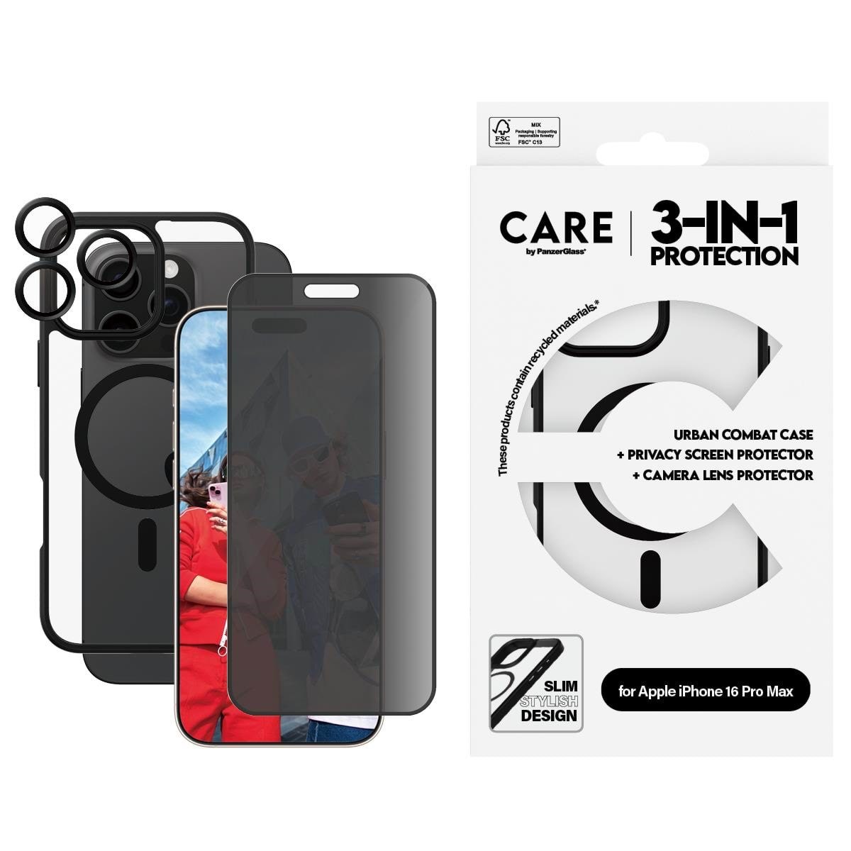 Care by Panzerglass Flagship 3-in-1 Privacy Bundle Iphone 16 Pro Max - Handys Cover Cases
