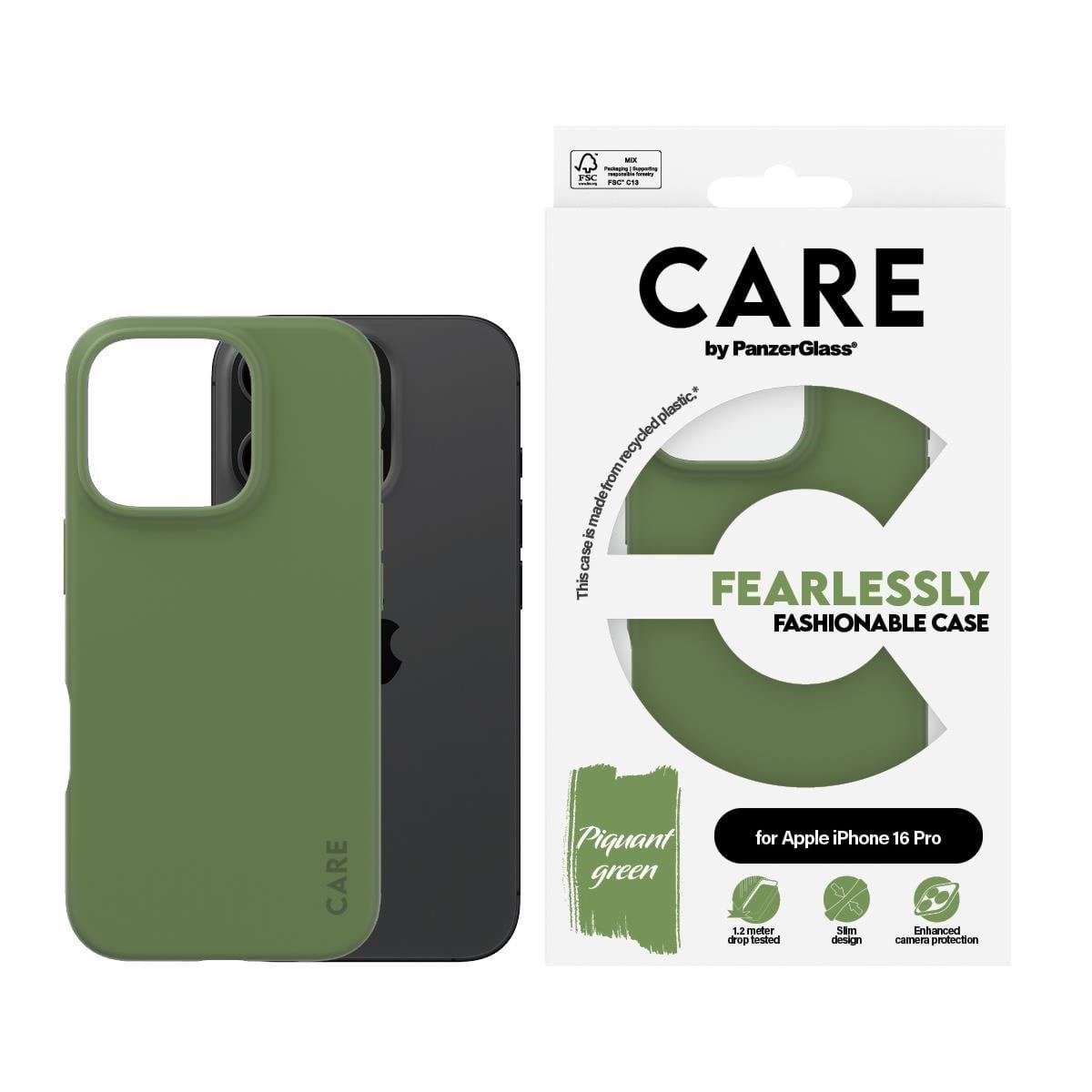 Care by Panzerglass Case Fashion Green Iphone 16 Pro - Handys Cover Cases Panzer1406