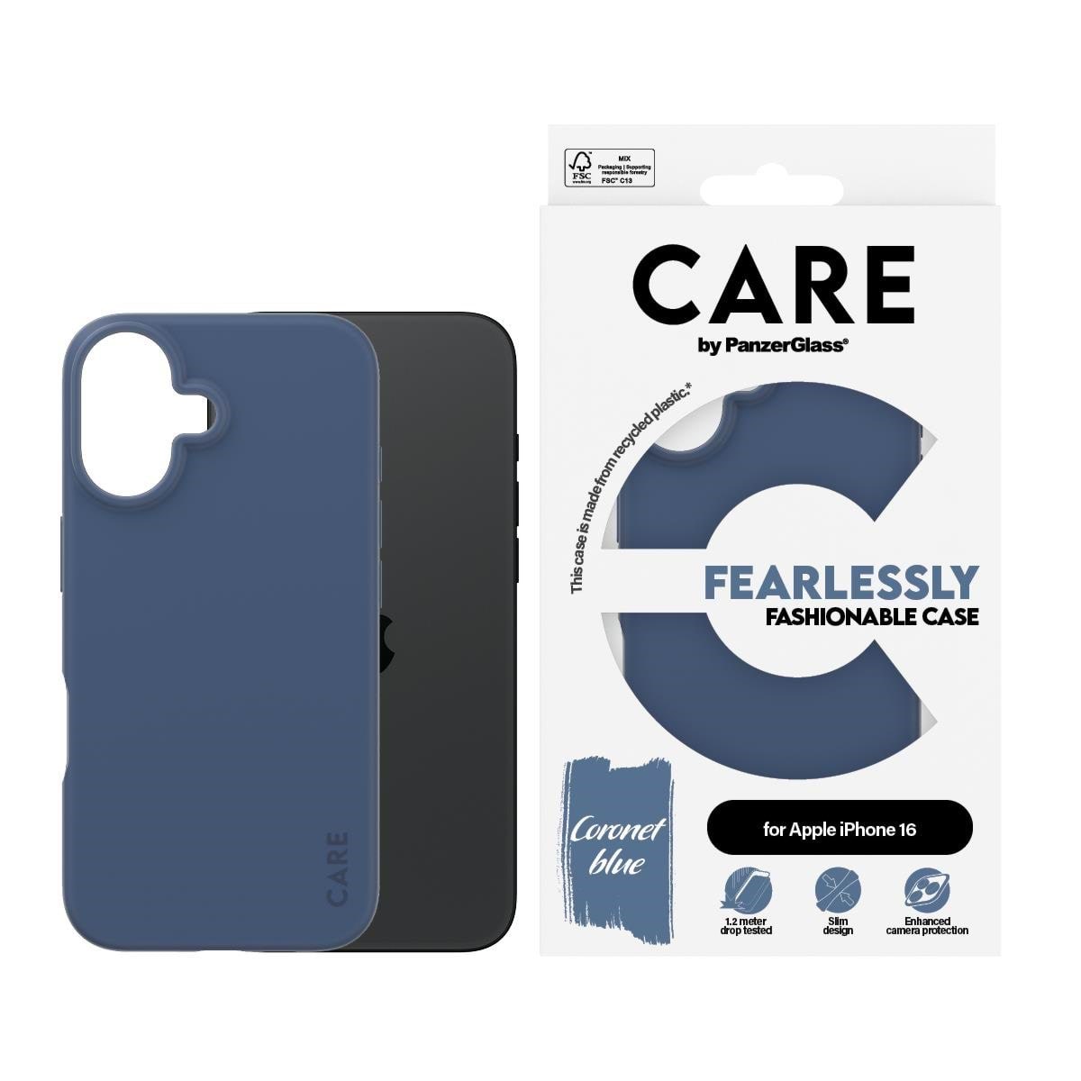 Care by Panzerglass Case Fashion Blue Iphone 16 - Handys Cover Cases Panzer1401