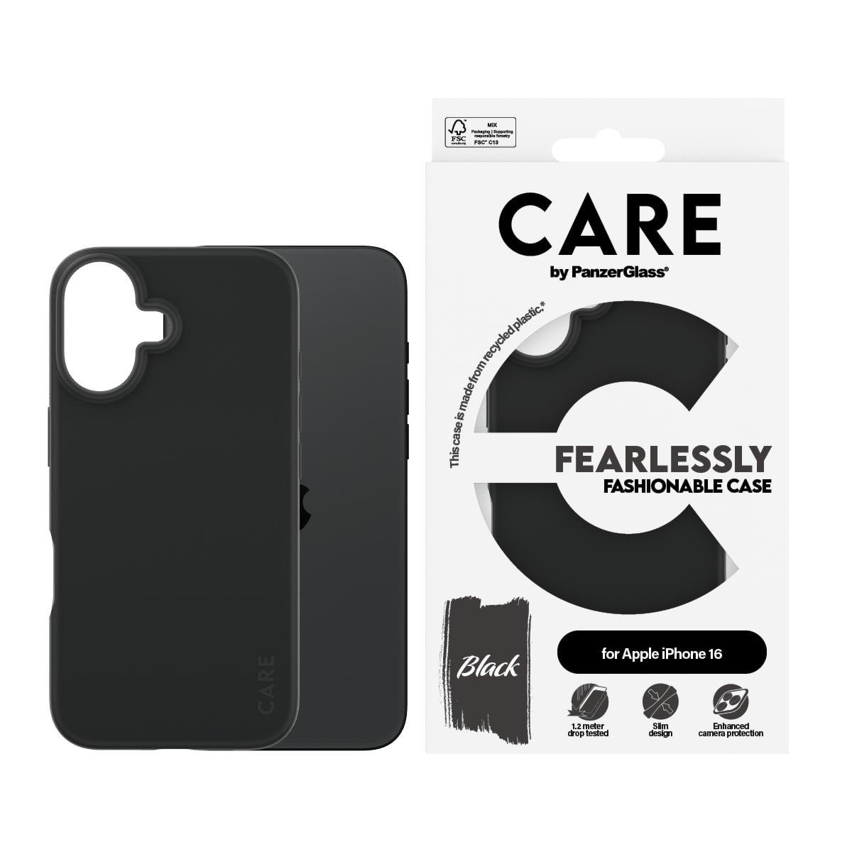 Care by Panzerglass Case Fashion Black Iphone 16 - Handys Cover Cases Panzer1393