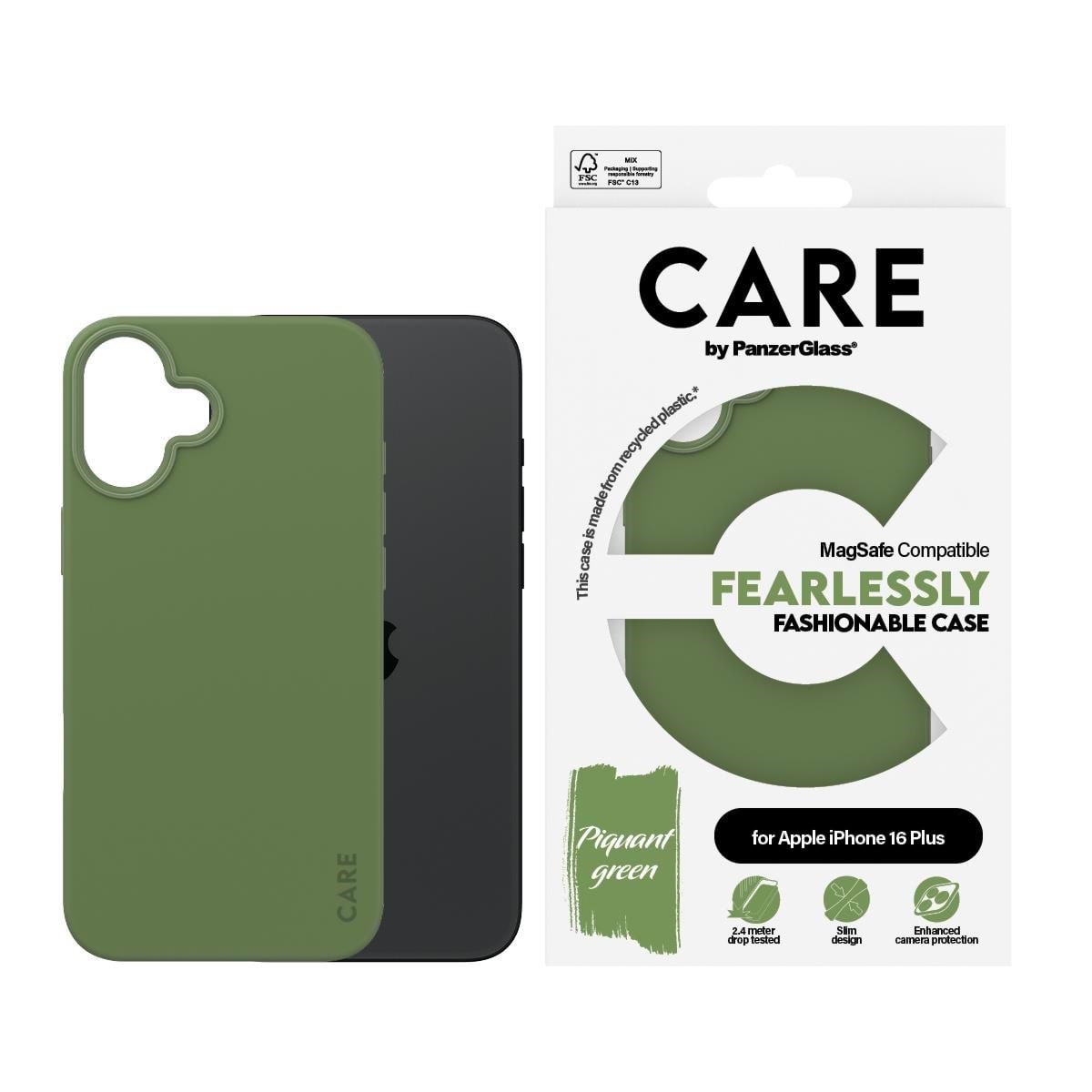 Care by Panzerglass Case Fashion Green Magsafe Iphone 16 Plus - Handys Cover Cases Panzer1387