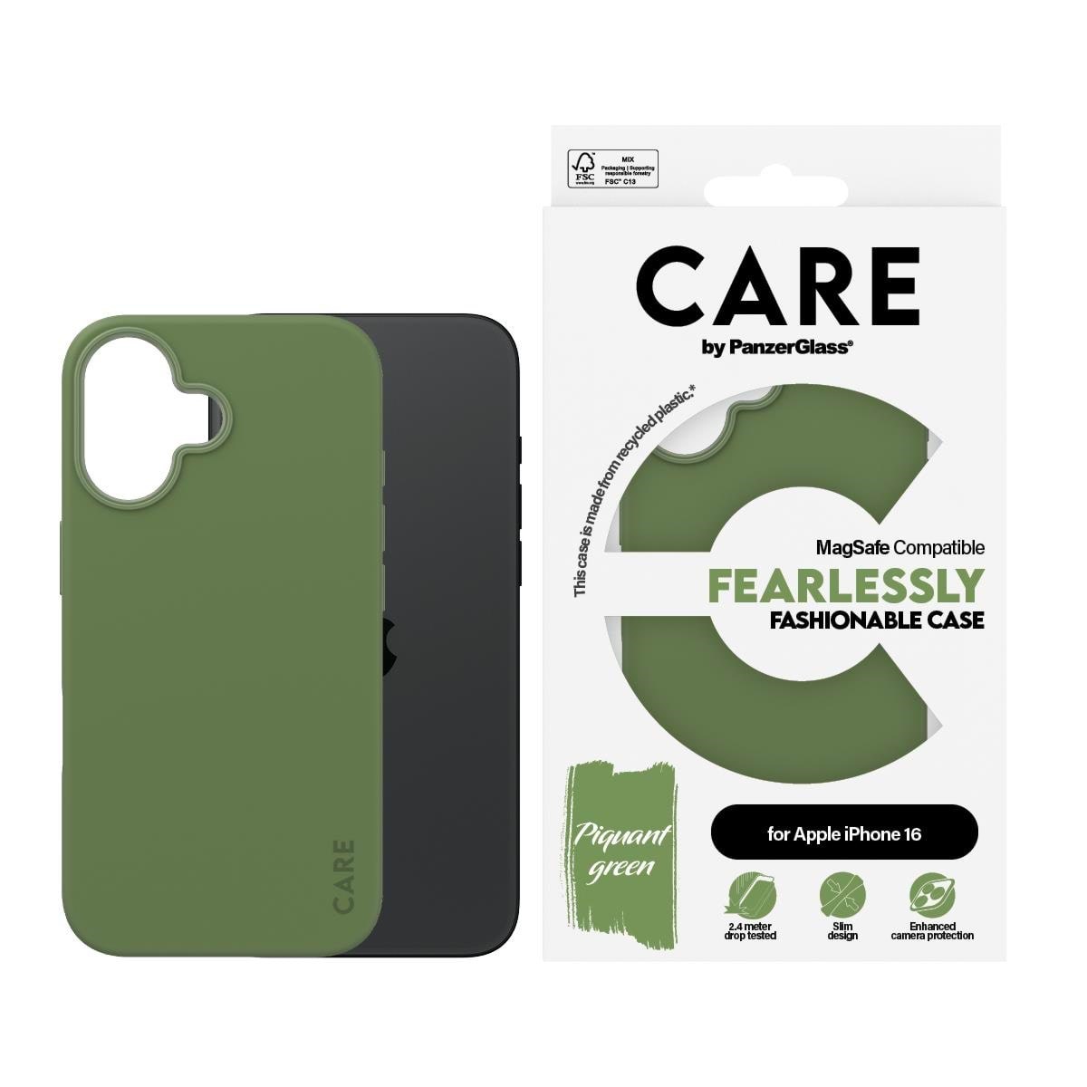Care by Panzerglass Case Fashion Green Magsafe Iphone 16 - Handys Cover Cases Panzer1385
