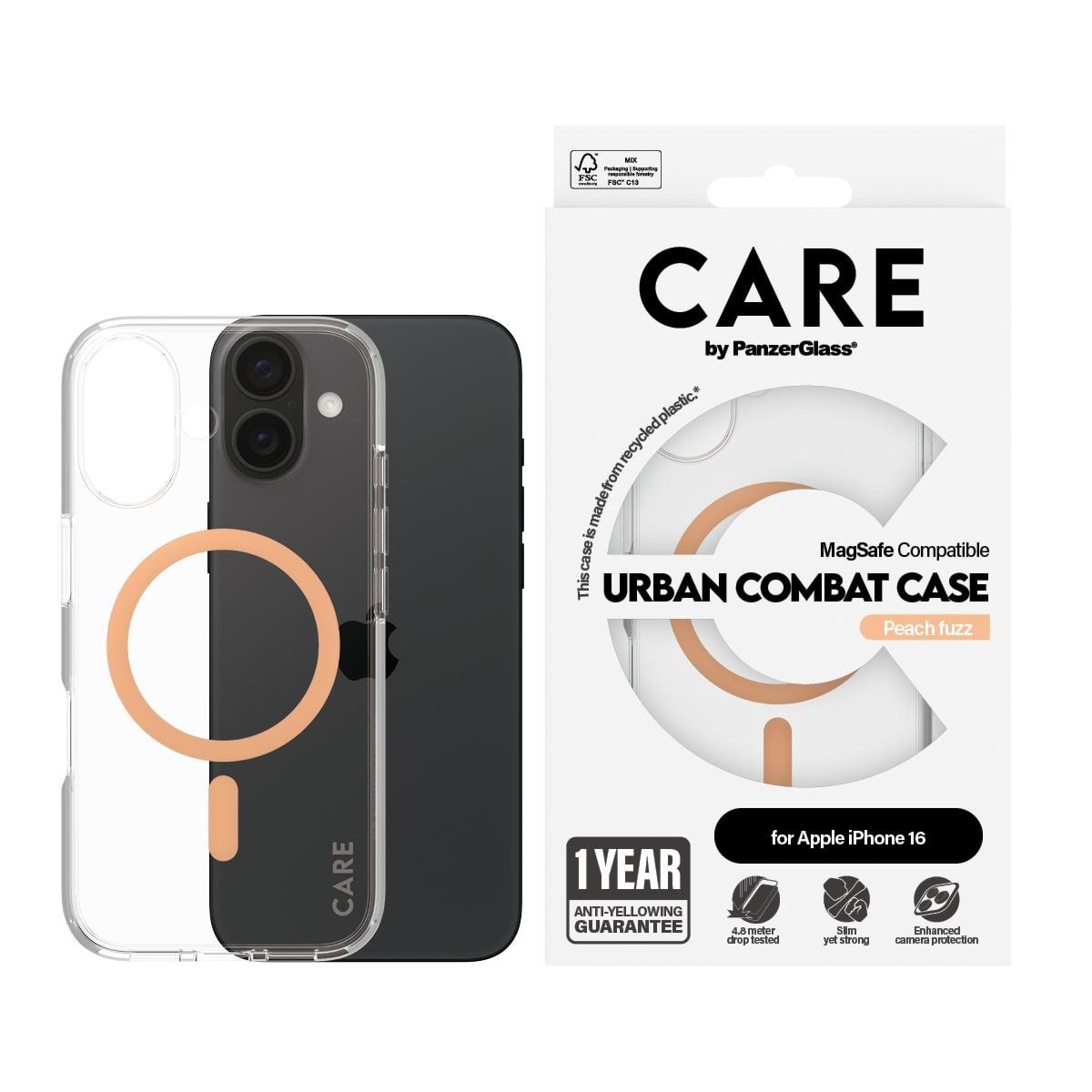 Care by Panzerglass Case Flagship Peachy Magsafe Iphone 16 - Handys Cover Cases Panzer1373