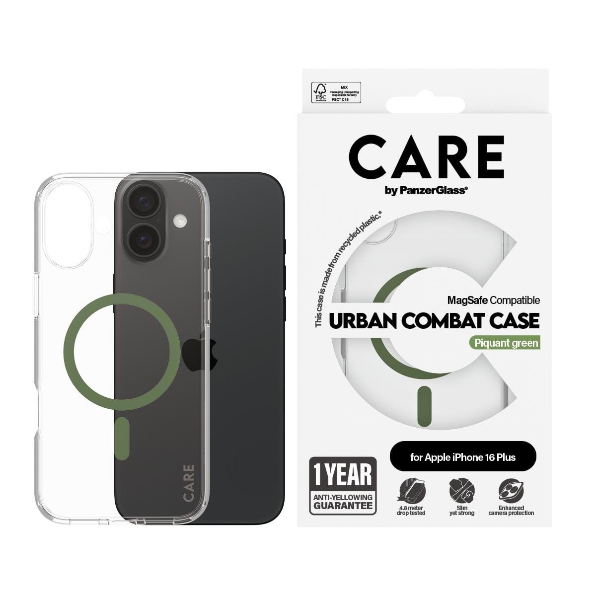 Care by Panzerglass Case Flagship Green Magsafe Iphone 16 Plus - Handys Cover Cases Panzer1371