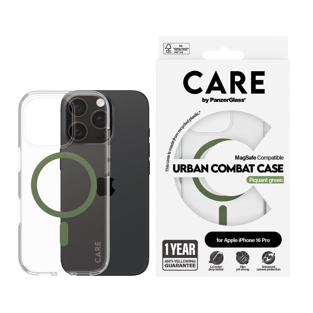 Care by Panzerglass Case Flagship Green Magsafe Iphone 16 Pro - Handys Cover Cases