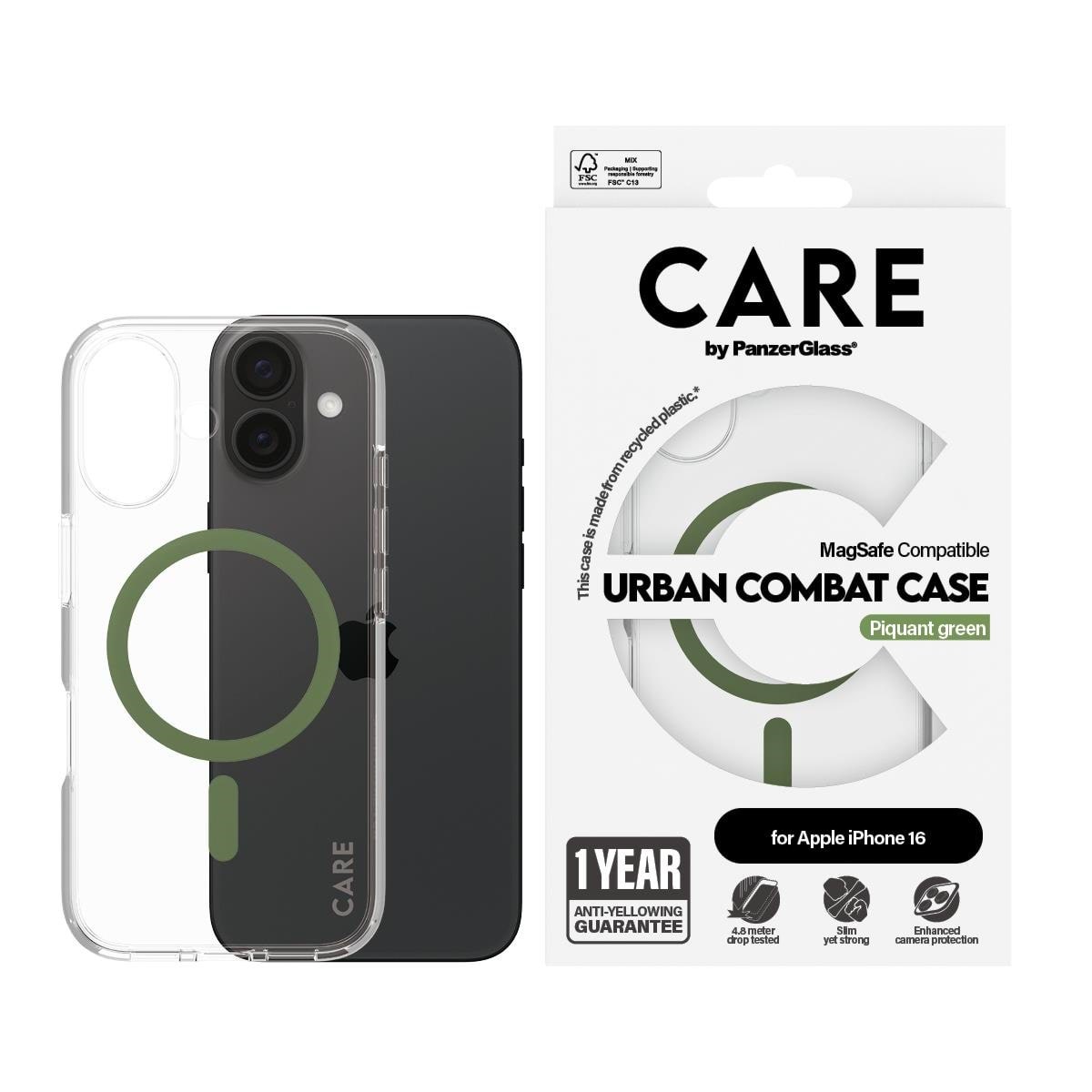 Care by Panzerglass Case Flagship Green Magsafe Iphone 16 - Handys Cover Cases Panzer1369