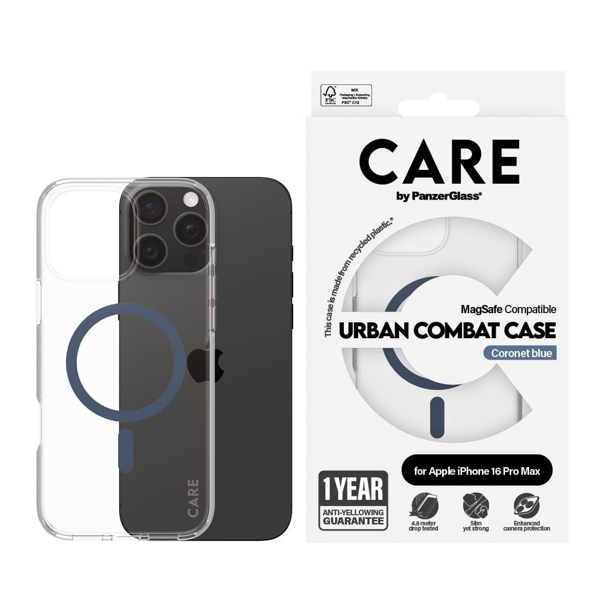 Care by Panzerglass Case Flagship Blue Magsafe Iphone 16 Pro Max - Handys Cover Cases