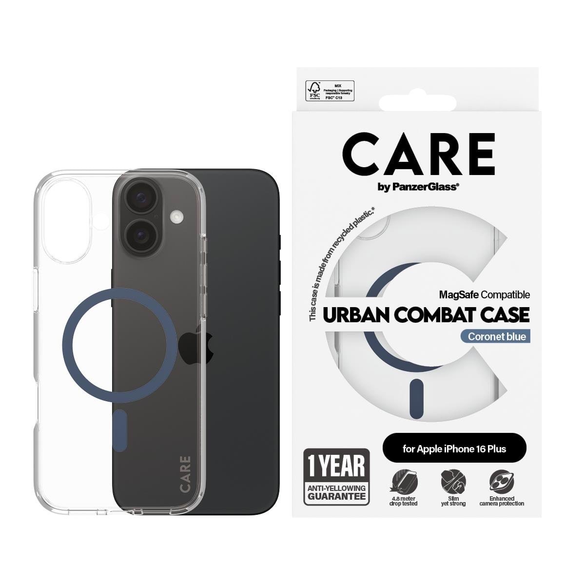 Care by Panzerglass Case Flagship Blue Magsafe Iphone 16 Plus - Handys Cover Cases Panzer1367