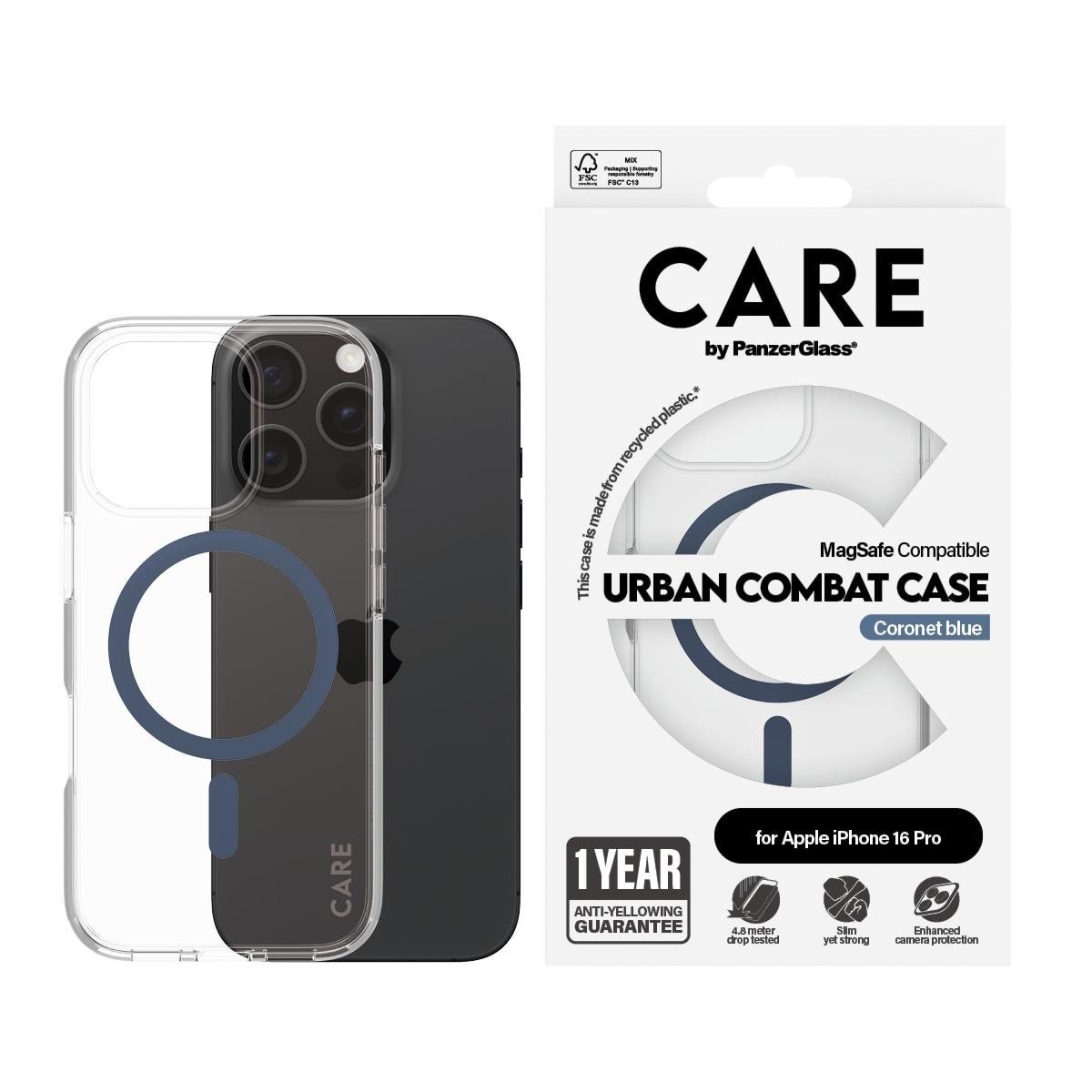 Care by Panzerglass Case Flagship Blue Magsafe Iphone 16 Pro - Handys Cover Cases