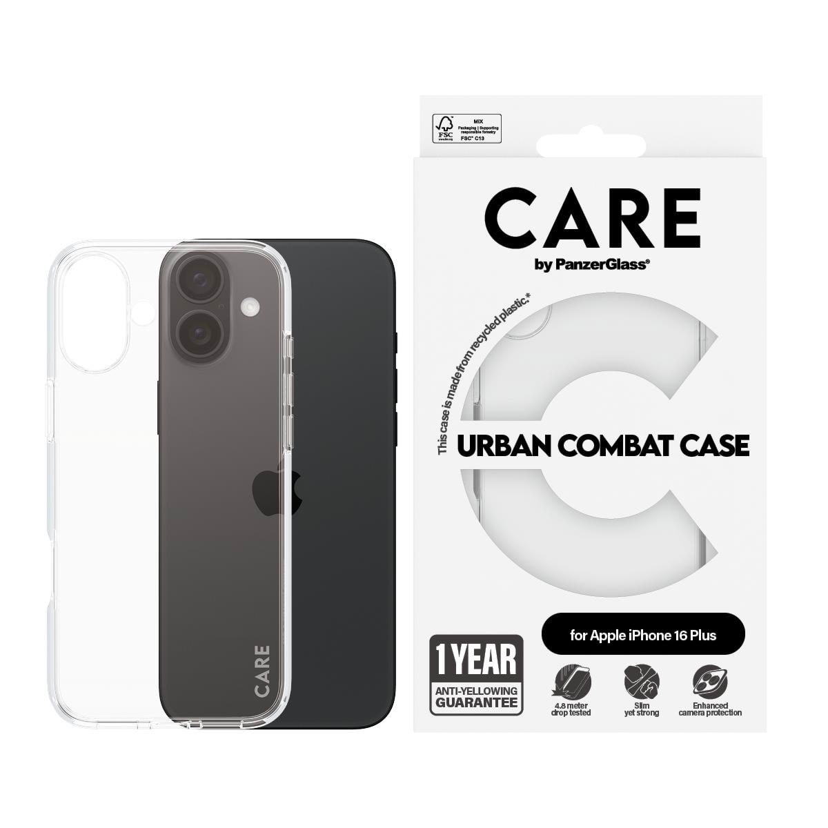 Care by Panzerglass Case Flagship Transparent Iphone 16 Plus - Handys Cover Cases Panzer1355
