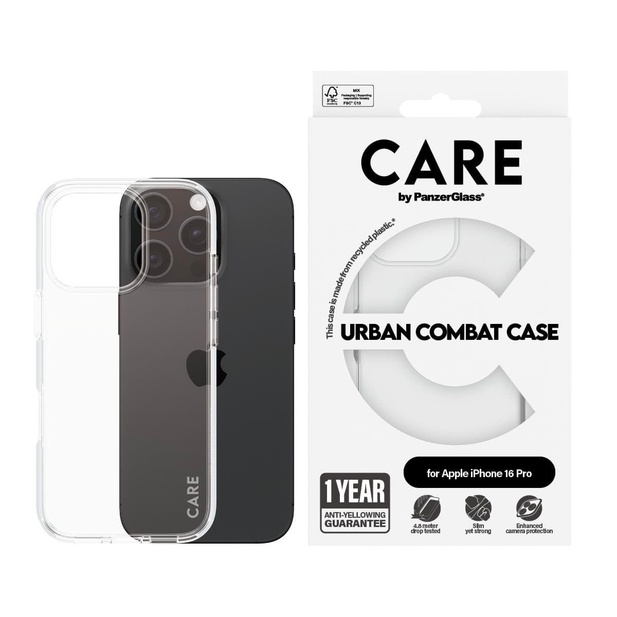 Care by Panzerglass Case Flagship Transparent Iphone 16 Pro - Handys Cover Cases