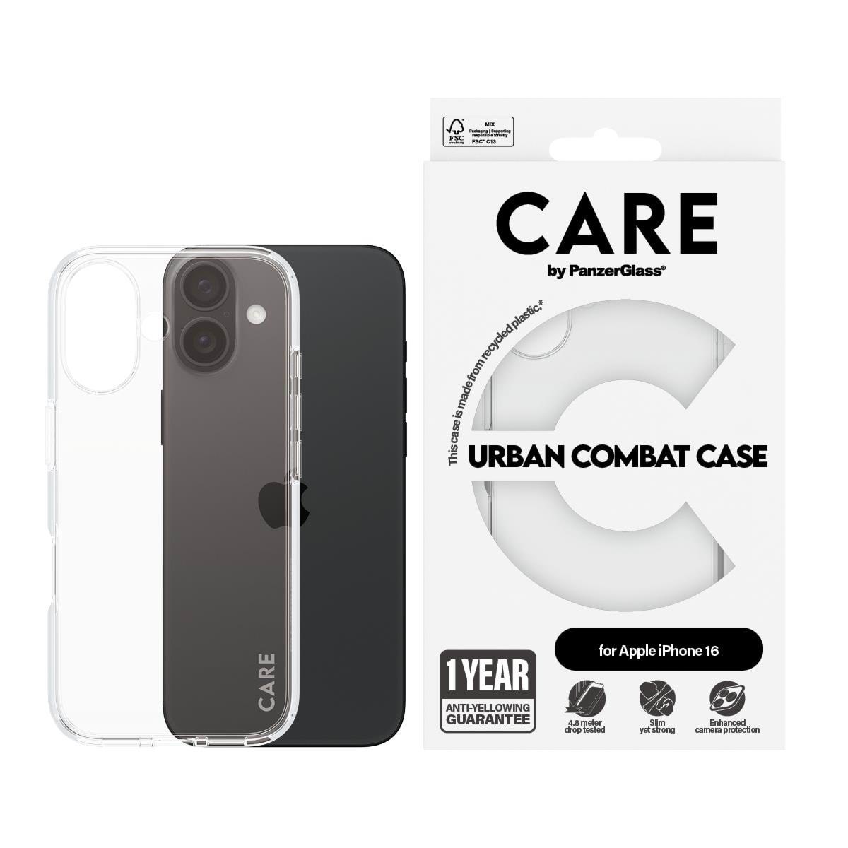 Care by Panzerglass Case Flagship Transparent Iphone 16 - Handys Cover Cases Panzer1353