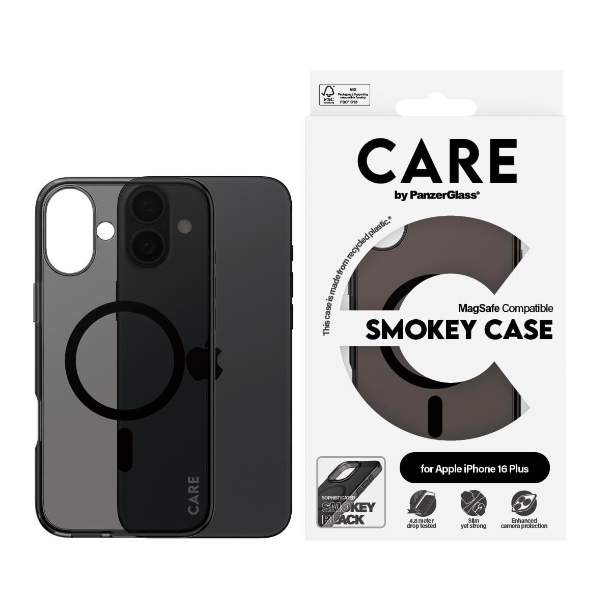Care by Panzerglass Case Flagship Smokey With Magsafe Iphone 16 Plus - Handys Cover Cases Panzer1351