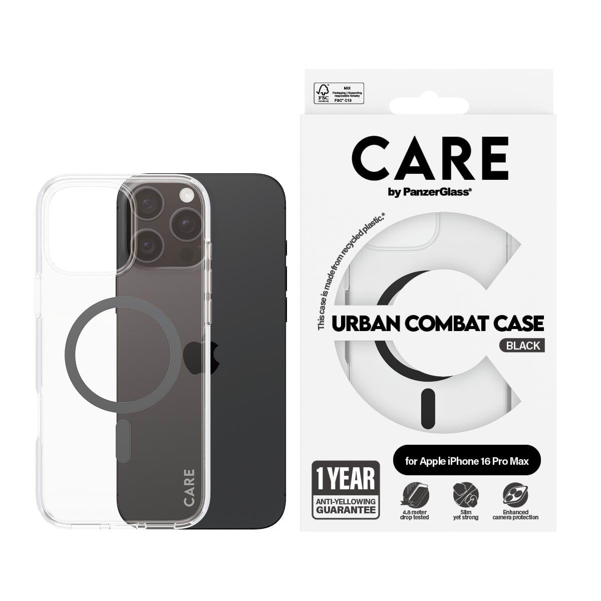 Care by Panzerglass Case Flagship Black Magsafe Iphone 16 Pro Max - Handys Cover Cases