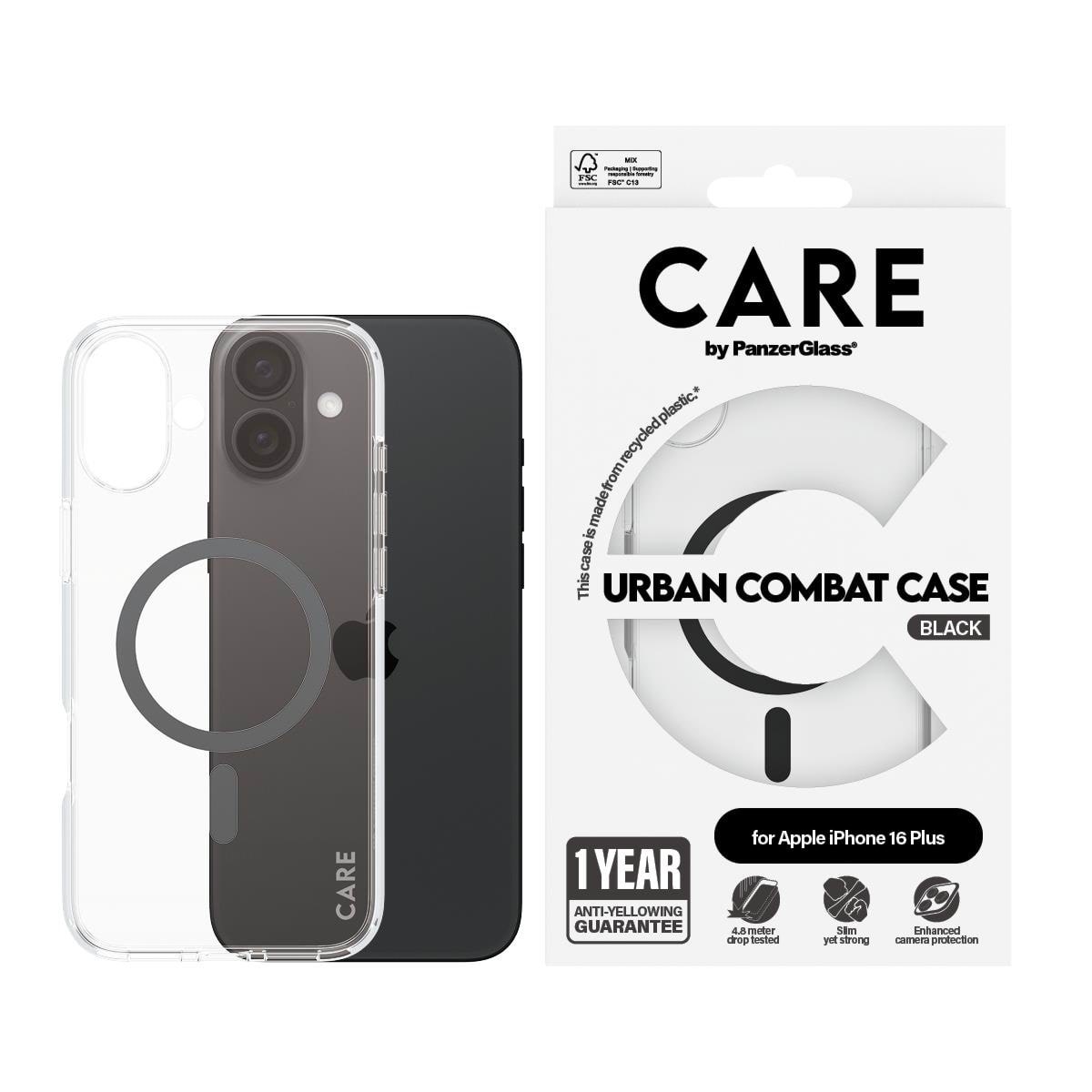 Care by Panzerglass Case Flagship Black Magsafe Iphone 16 Plus - Handys Cover Cases Panzer1347