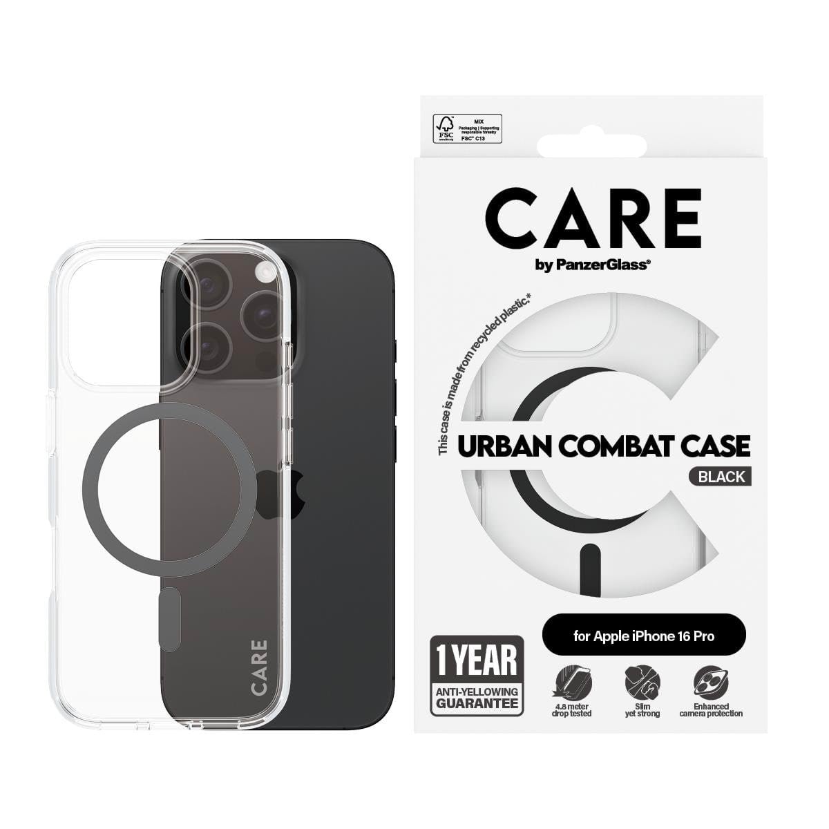 Care by Panzerglass Case Flagship Black Magsafe Iphone 16 Pro - Handys Cover Cases