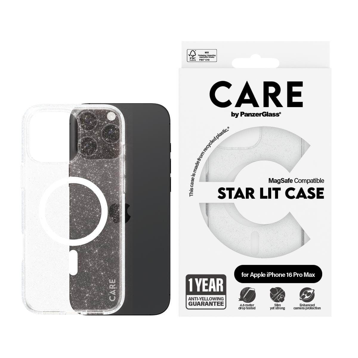 Care by Panzerglass Case Flagship Star Lit With White Magsafe Iphone 16 Pro Max - Handys Cover Cases