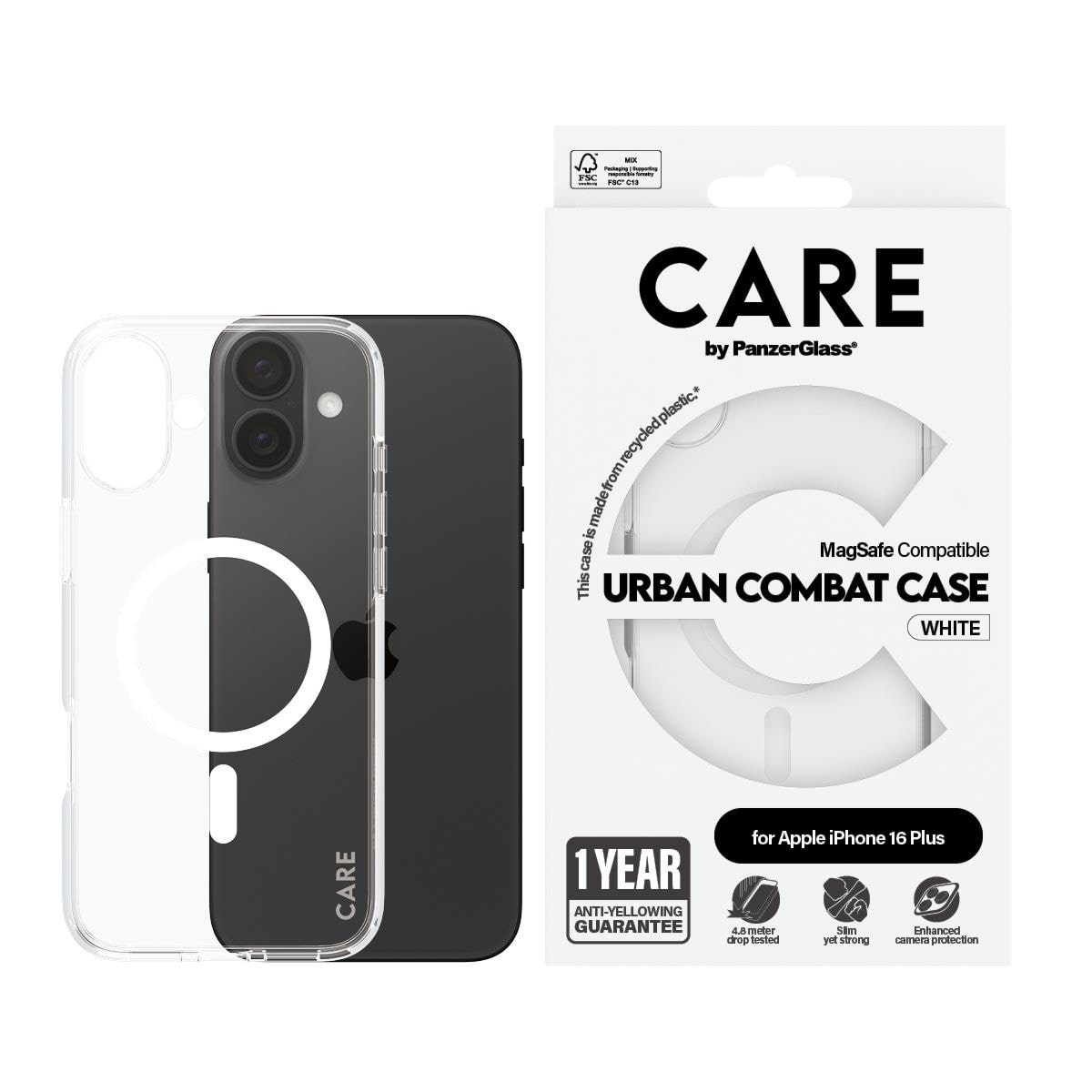 Care by Panzerglass Case Flagship White Magsafe Iphone 16 Plus - Handys Cover Cases Panzer1339