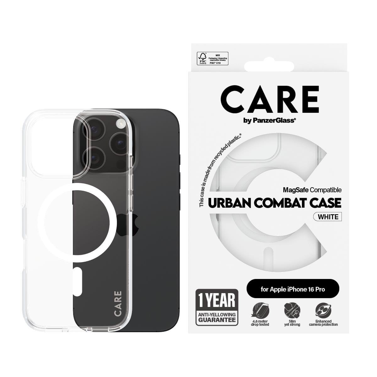 Care by Panzerglass Case Flagship White Magsafe Iphone 16 Pro - Handys Cover Cases
