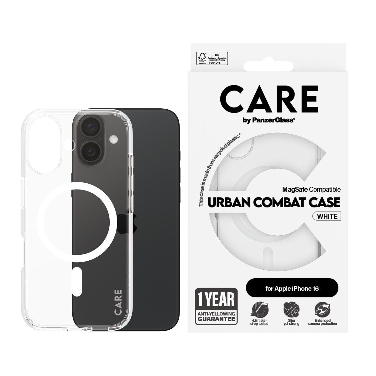 Care by Panzerglass Case Flagship White Magsafe Iphone 16 - Handys Cover Cases Panzer1337