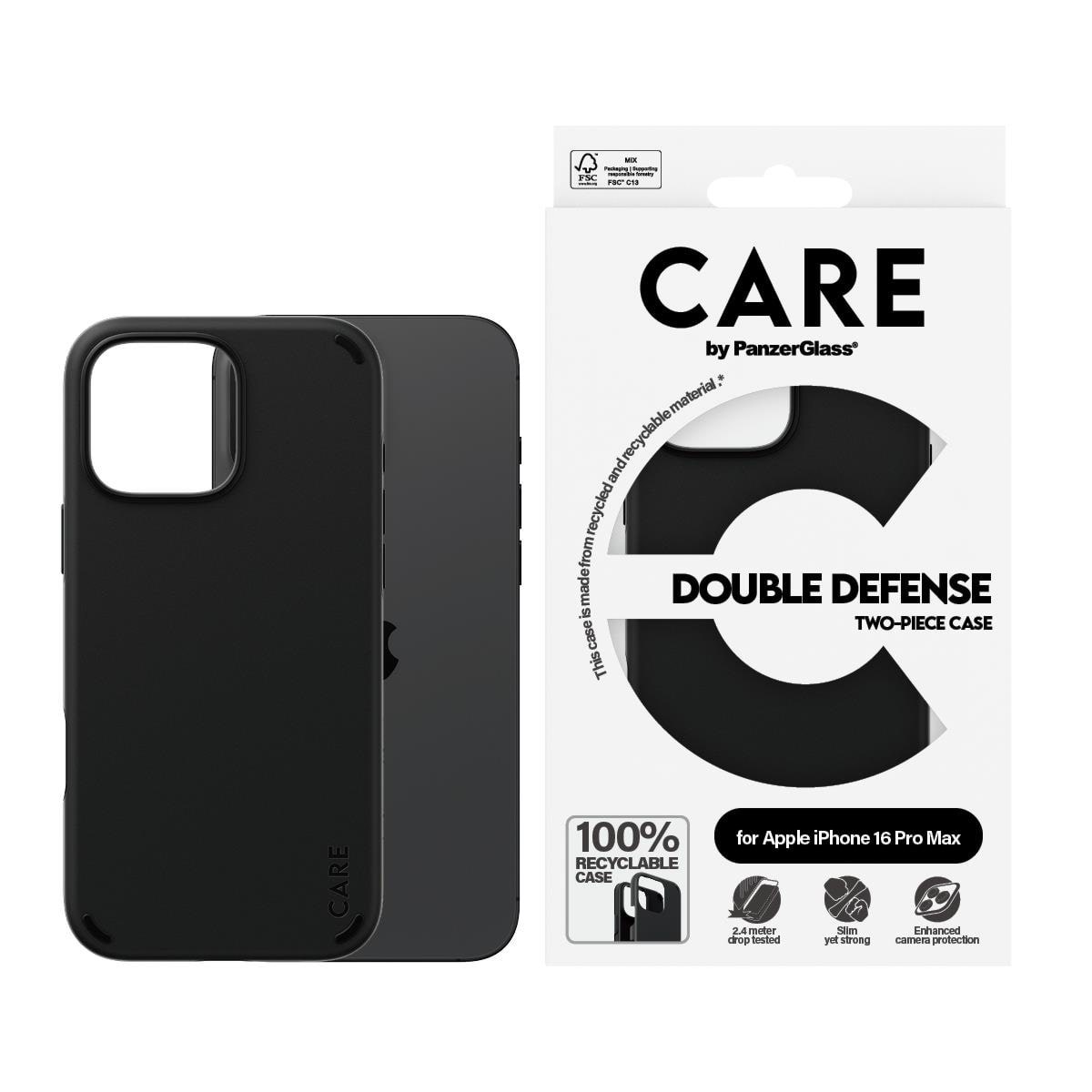 Care by Panzerglass Case Feature Double Defence Black Iphone 16 Pro Max - Handys Cover Cases