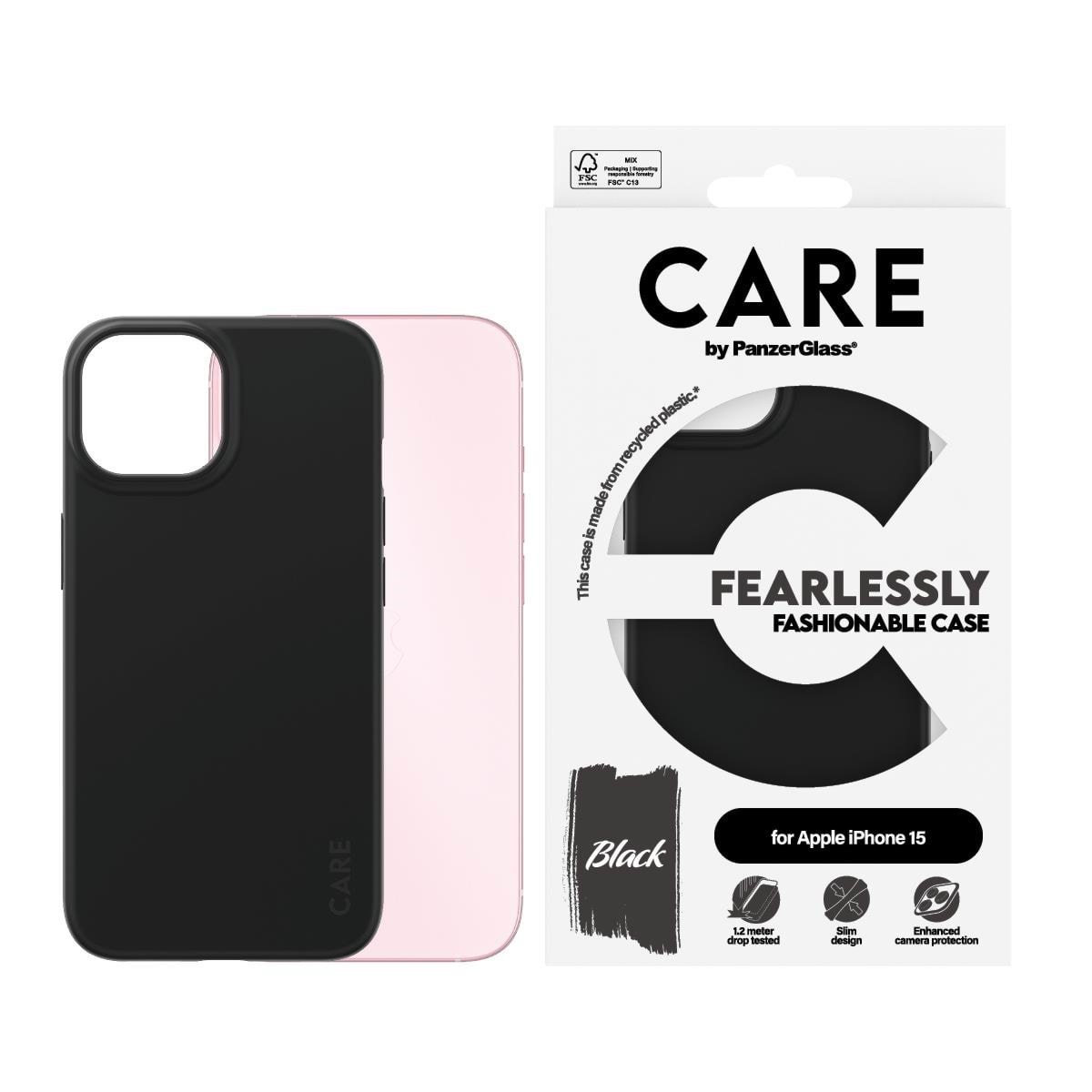 Care by Panzerglass Fashionable Case Black Iphone 15 - Handys Cover Cases Panzer1429