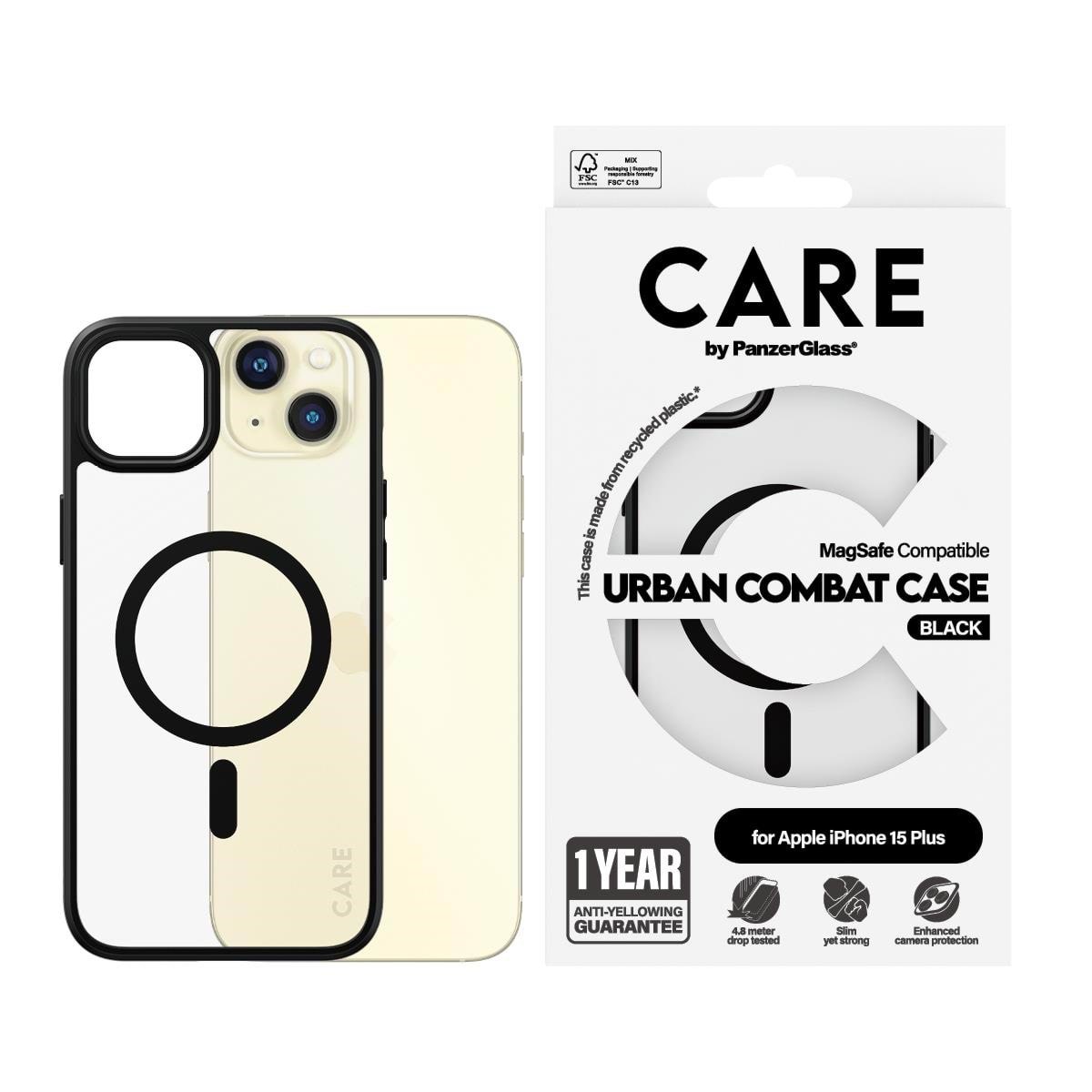 Care by Panzerglass Flagship Case Transparent Urban Combat w. Black Magsafe Iphone 15 Plus - Handys Cover Cases Panzer1427