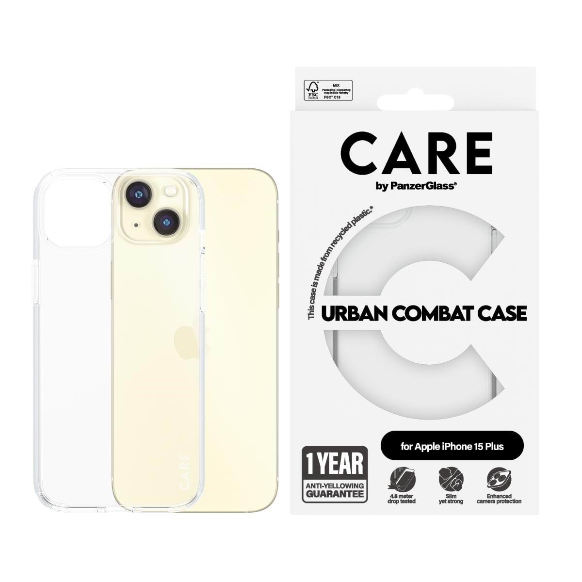 Care by Panzerglass Flagship Case Transparent Urban Combat w. Clear Frame Iphone 15 Plus - Handys Cover Cases Panzer1423