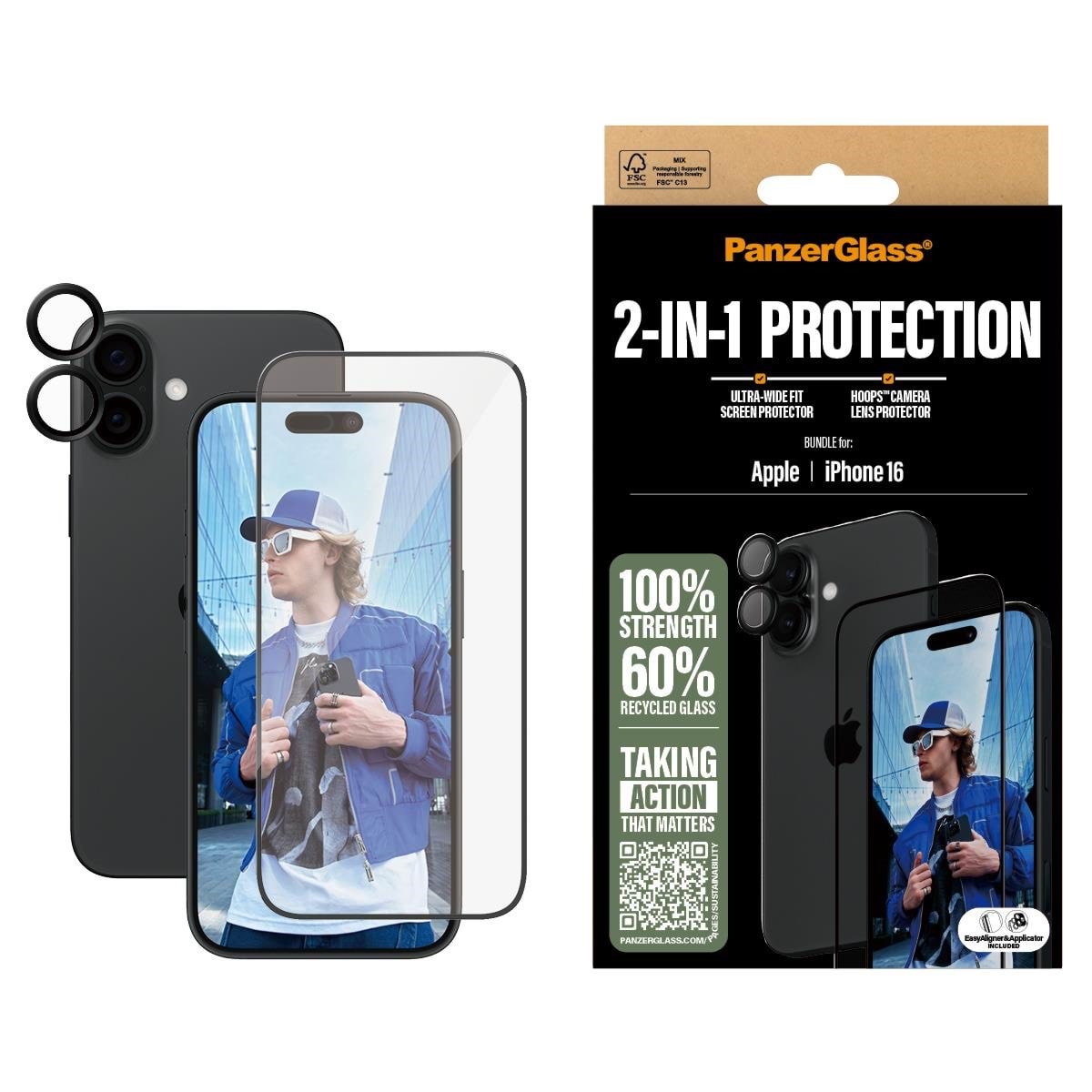 Panzerglass 2-in-1 Bundle Iphone 16 - Handys Anderes Zubehoer Panzerb2861+1283