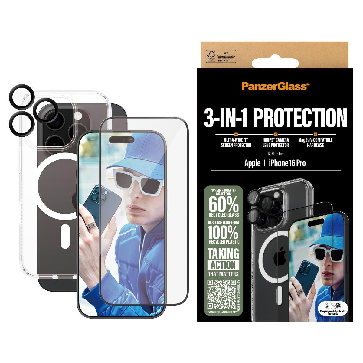 Panzerglass 3-in-1 Protection Bundle Iphone 16 Pro - Handys Cover Cases Panzerb1292+2862+1284
