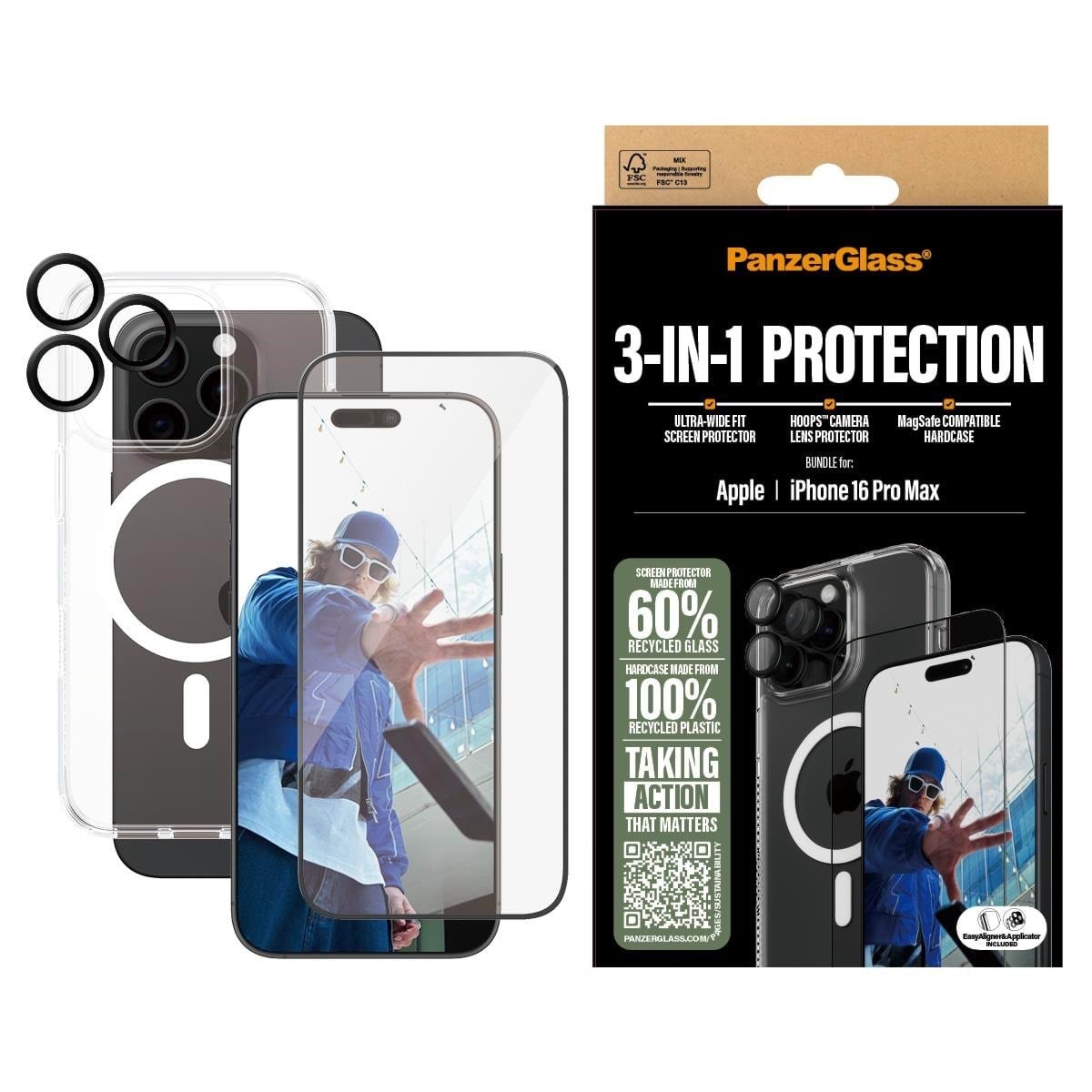 Panzerglass 3-in-1 Protection Bundle Iphone 16 Pro Max - Handys Schutzfolie