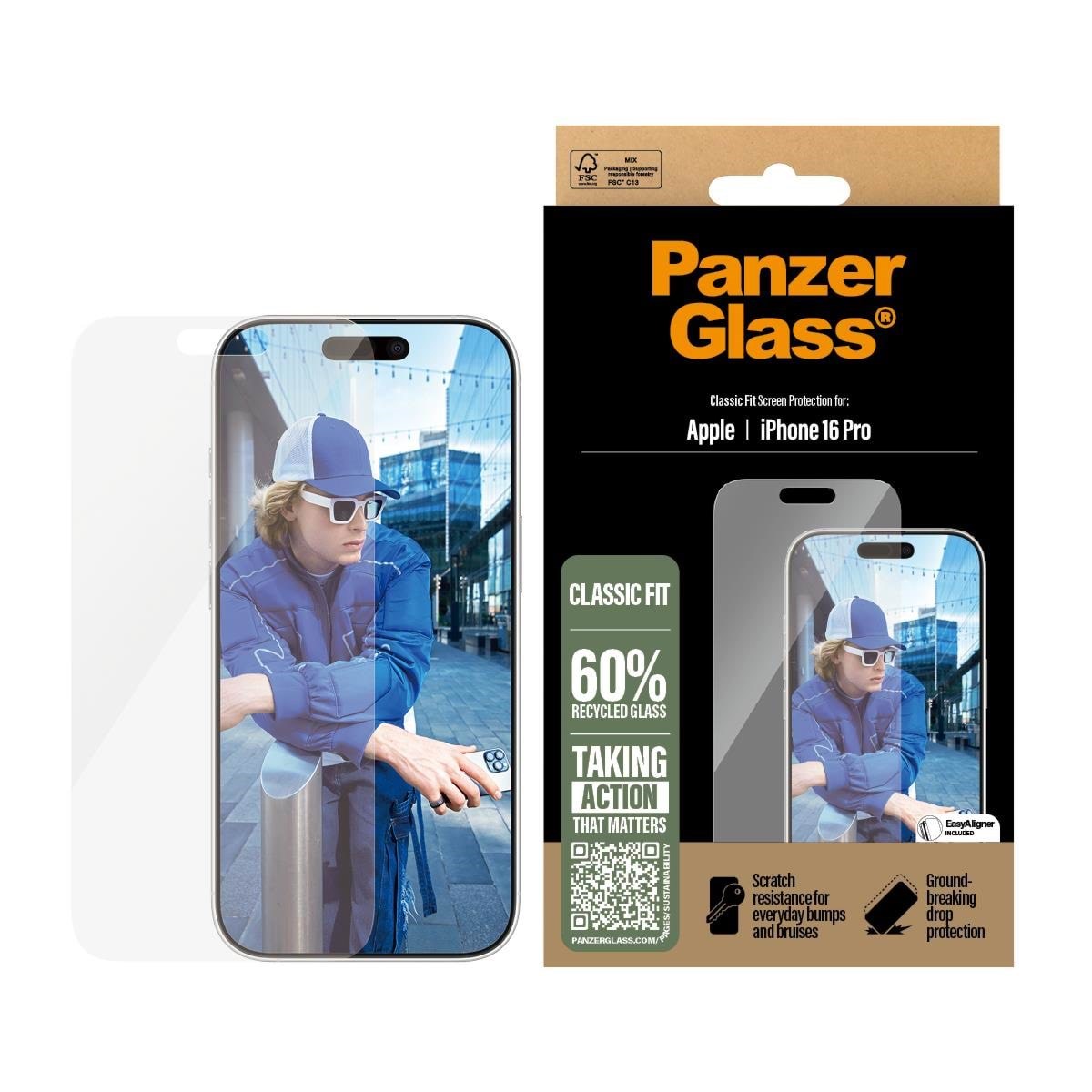 Panzerglass Screen Protector Iphone 16 Pro | Classic Fit - Handys Schutzfolie
