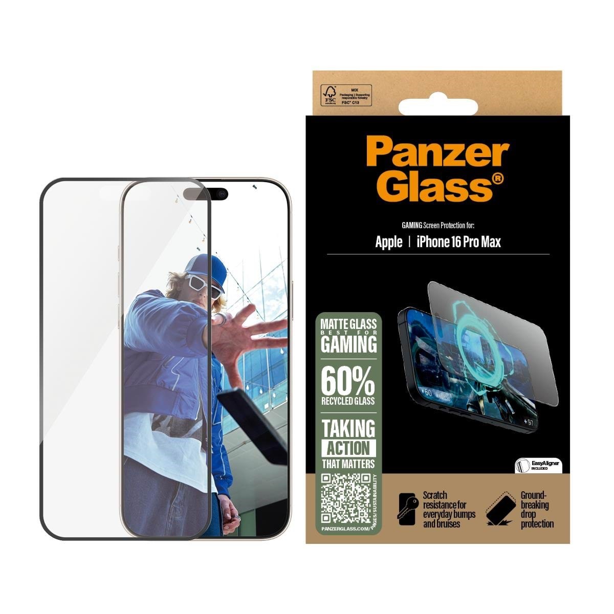 Panzerglass Gaming Screen Protector Iphone 16 Pro Max | Ultra-wide Fit - Handys Schutzfolie Panzer2860