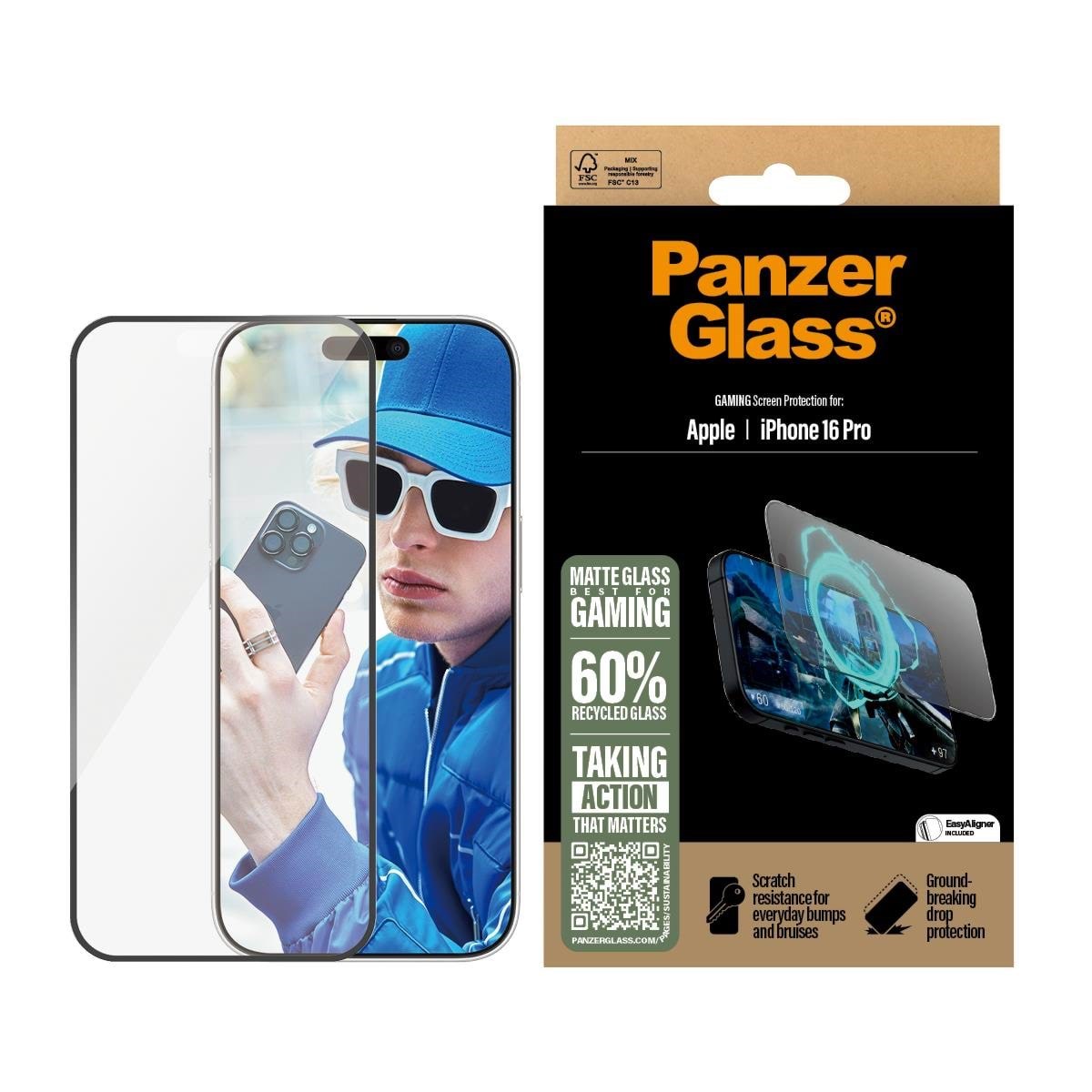 Panzerglass Gaming Screen Protector Iphone 16 Pro | Ultra-wide Fit - Handys Schutzfolie Panzer2858