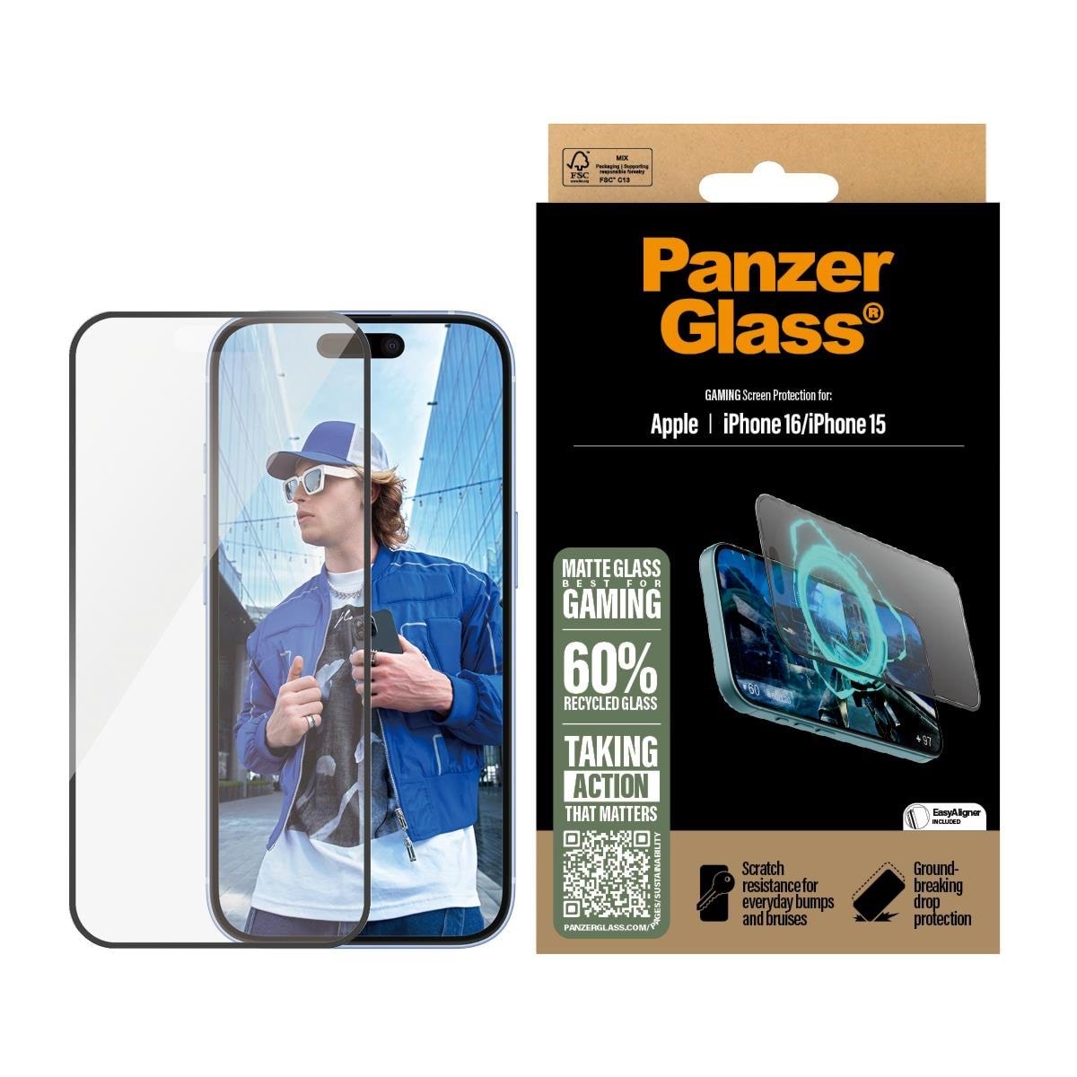 Panzerglass Gaming Screen Protector Iphone 16 | Ultra-wide Fit - Handys Schutzfolie