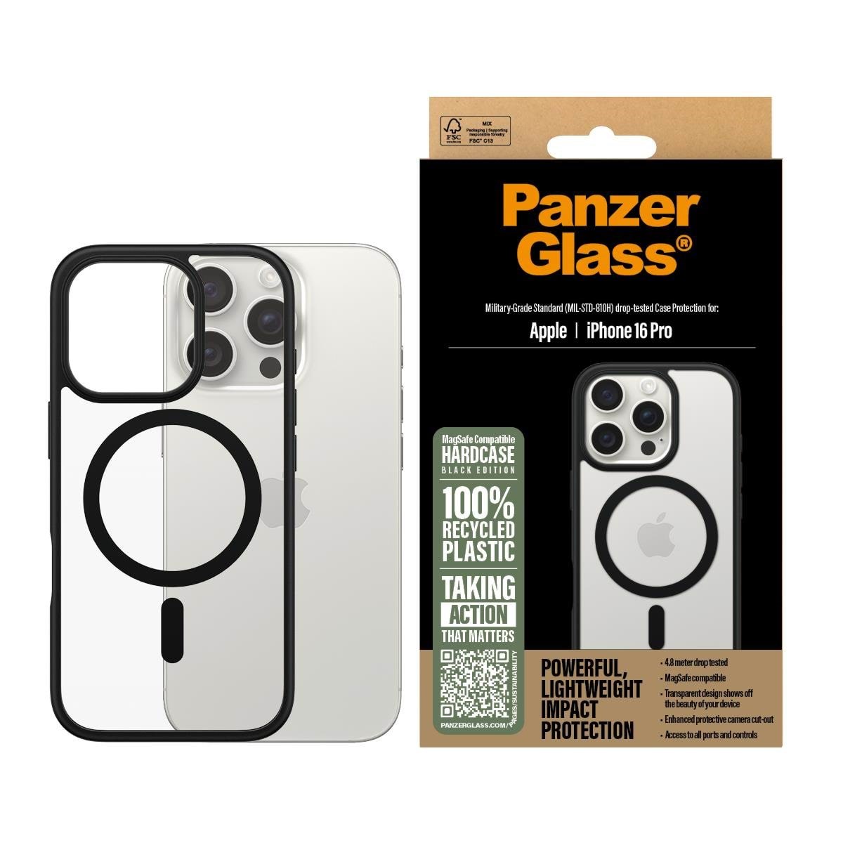 Panzerglass Hardcase Black Magsafe Iphone 16 Pro - Handys Cover Cases