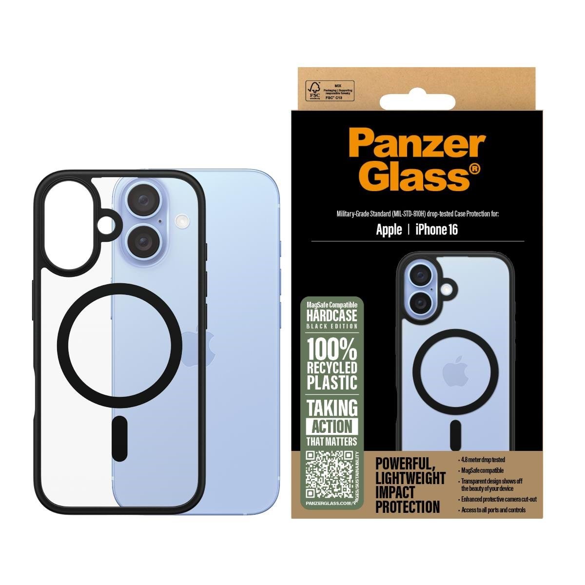 Panzerglass Hardcase Black Magsafe Iphone 16 - Handys Cover Cases