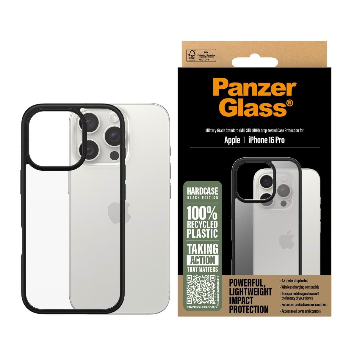 Panzerglass Hardcase Black Iphone 16 Pro - Handys Cover Cases Panzer1296