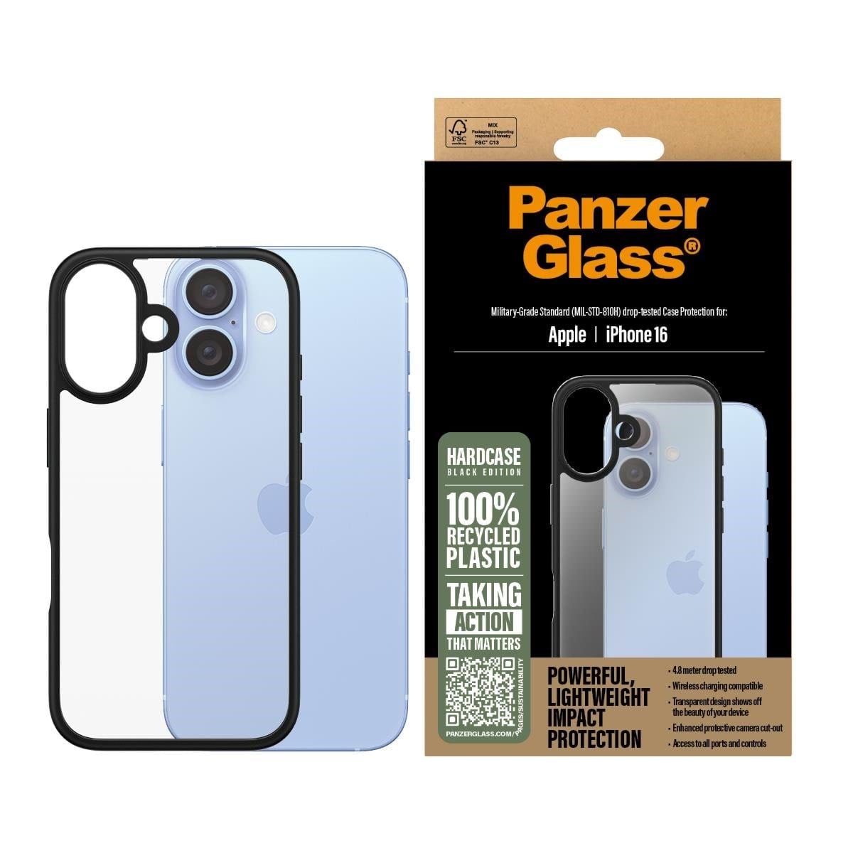Panzerglass Hardcase Black Iphone 16 - Handys Cover Cases