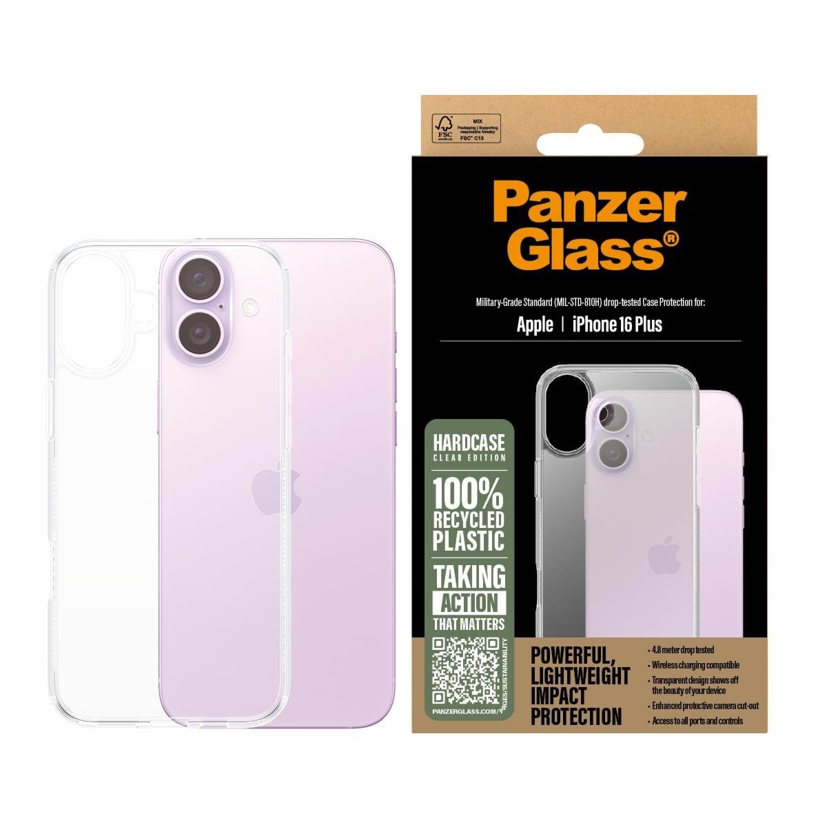 Panzerglass Hardcase Transparent Iphone 16 Plus - Handys Cover Cases Panzer1289