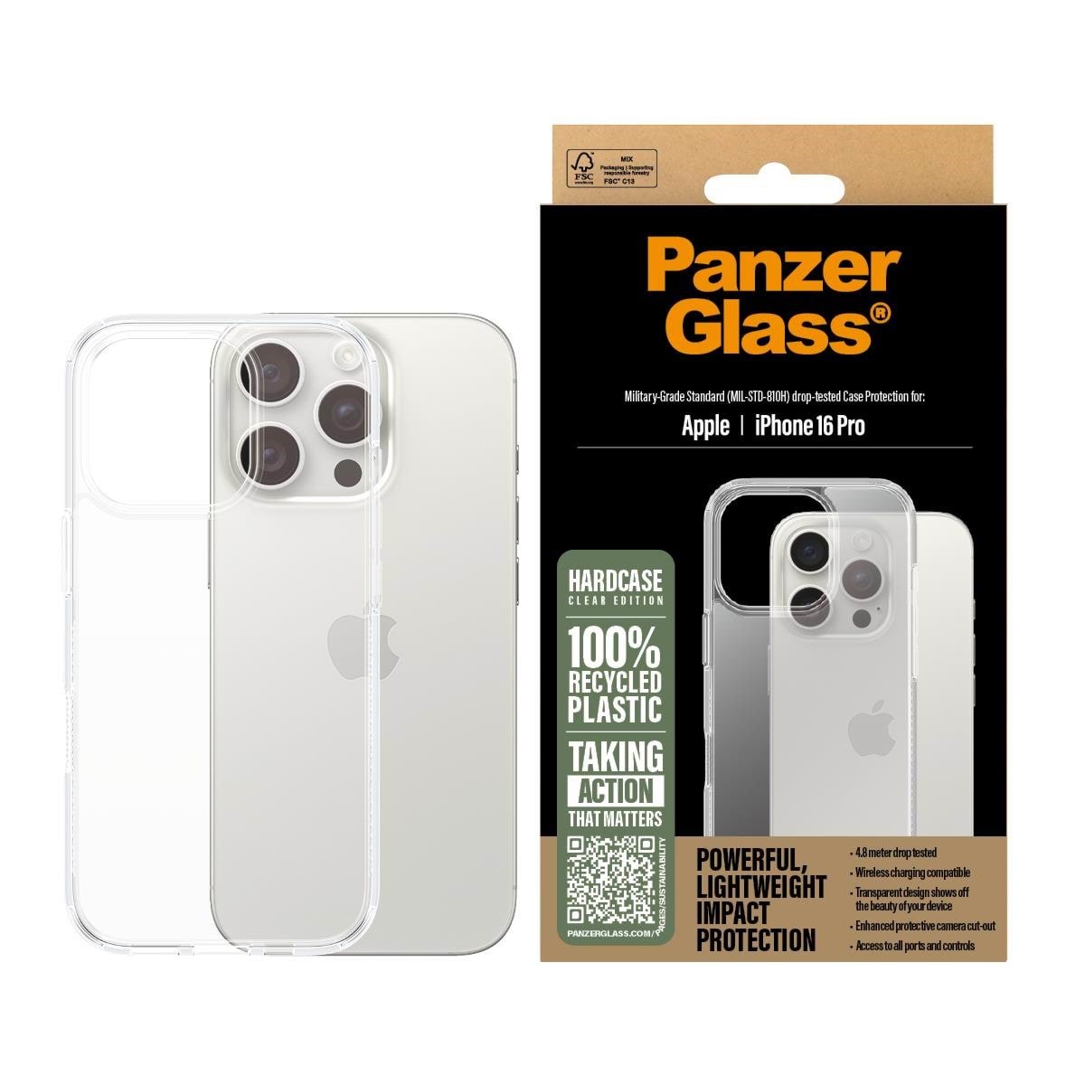 Panzerglass Hardcase Transparent Iphone 16 Pro - Handys Cover Cases