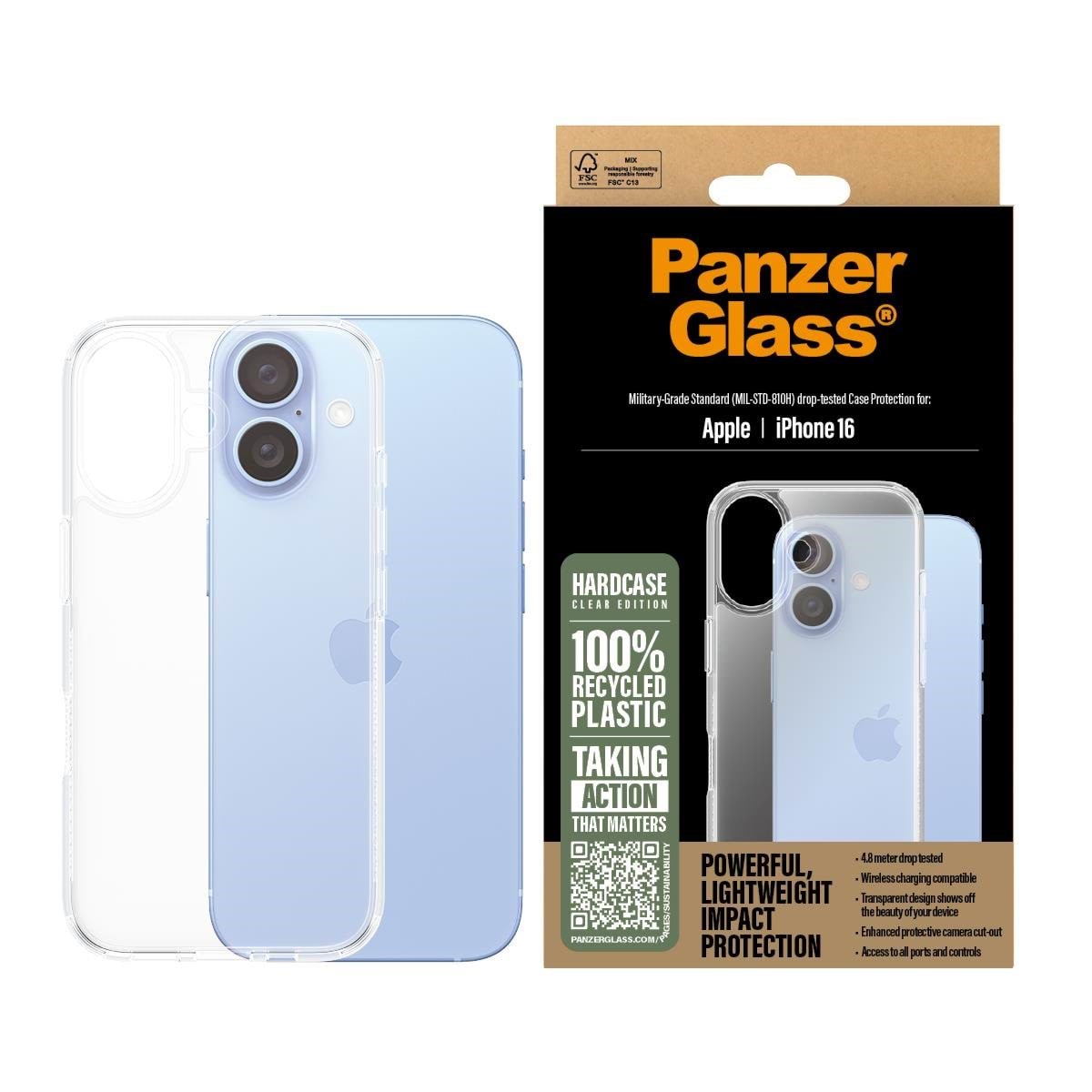 Panzerglass Hardcase Transparent Iphone 16 - Handys Cover Cases Panzer1287