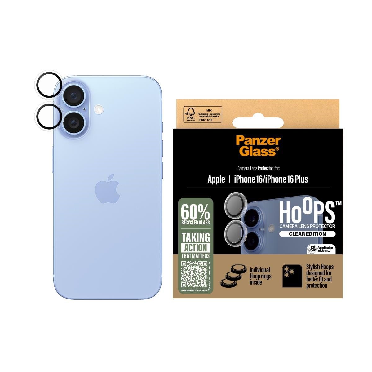 Panzerglass Hoops Transparent Lens Protector Iphone 16 | 16 Plus - Handys Anderes Zubehoer Panzer1285