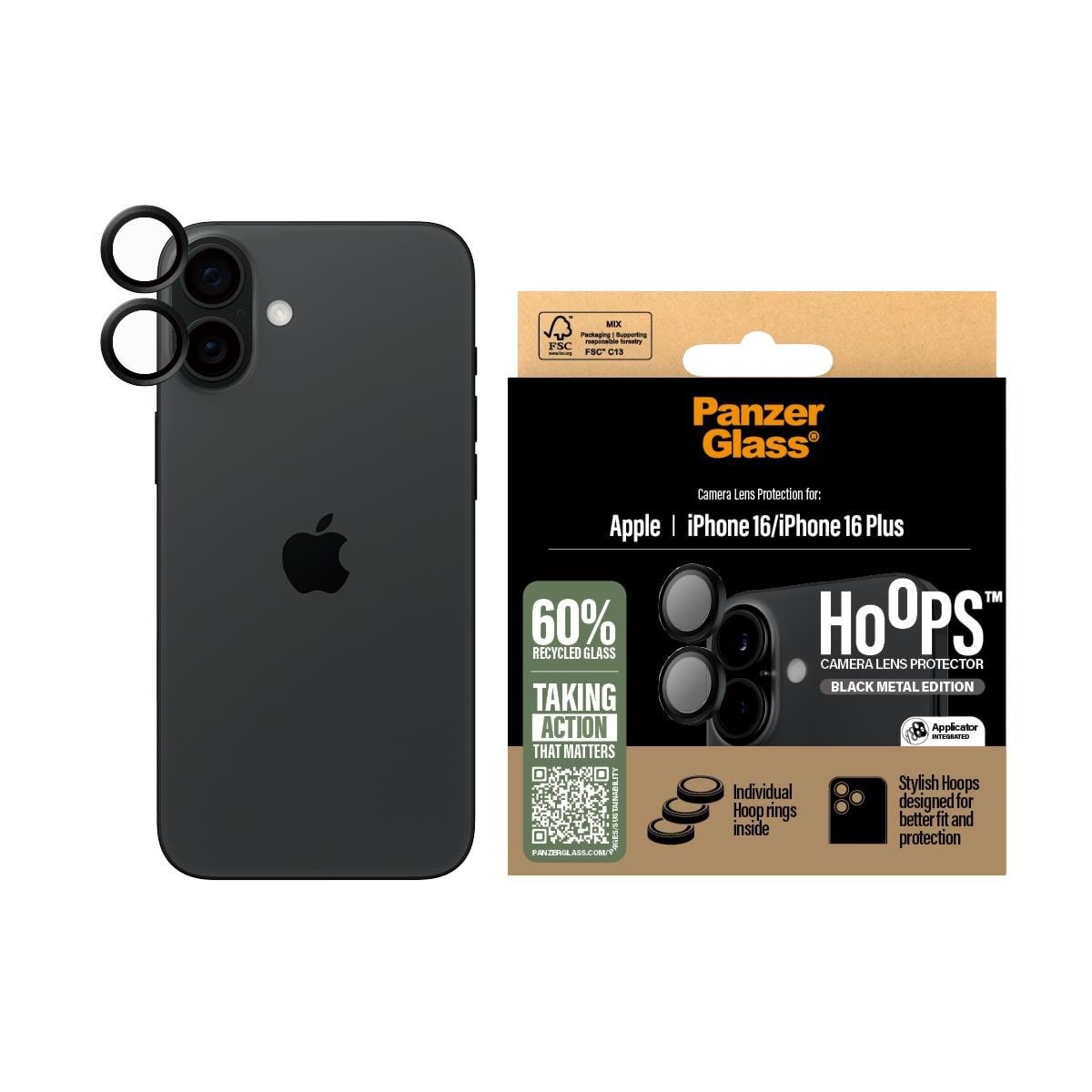 Panzerglass Hoops Black Lens Protector Iphone 16 | 16 Plus - Handys Anderes Zubehoer Panzer1283