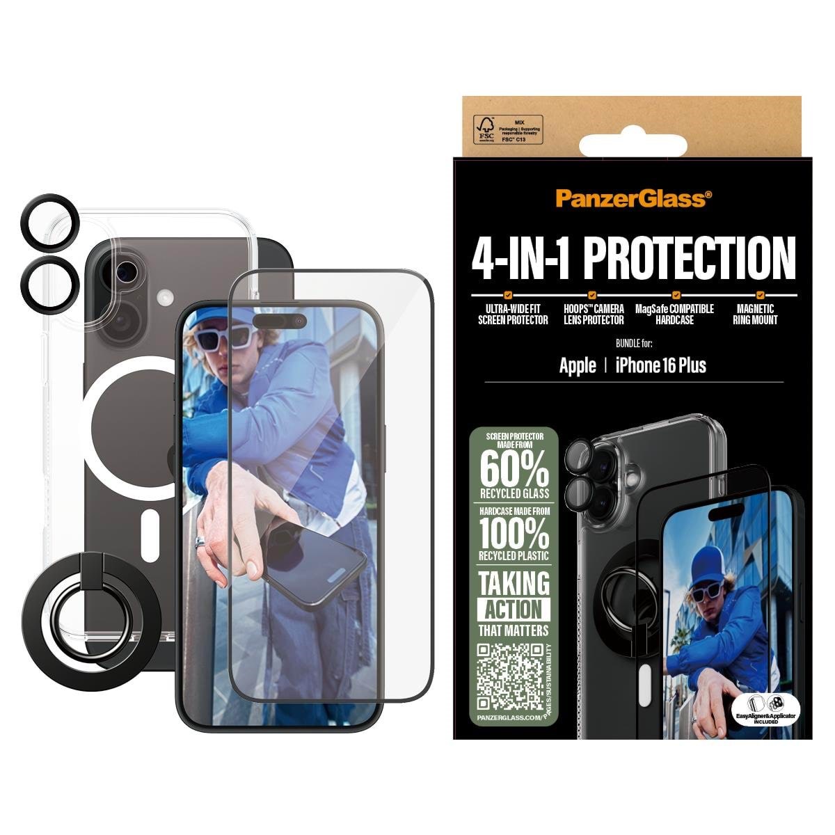 Panzerglass 4-in-1 Protection Bundle Iphone 16 Plus - Handys Schutzfolie Panzerb1293+2863+1283+S