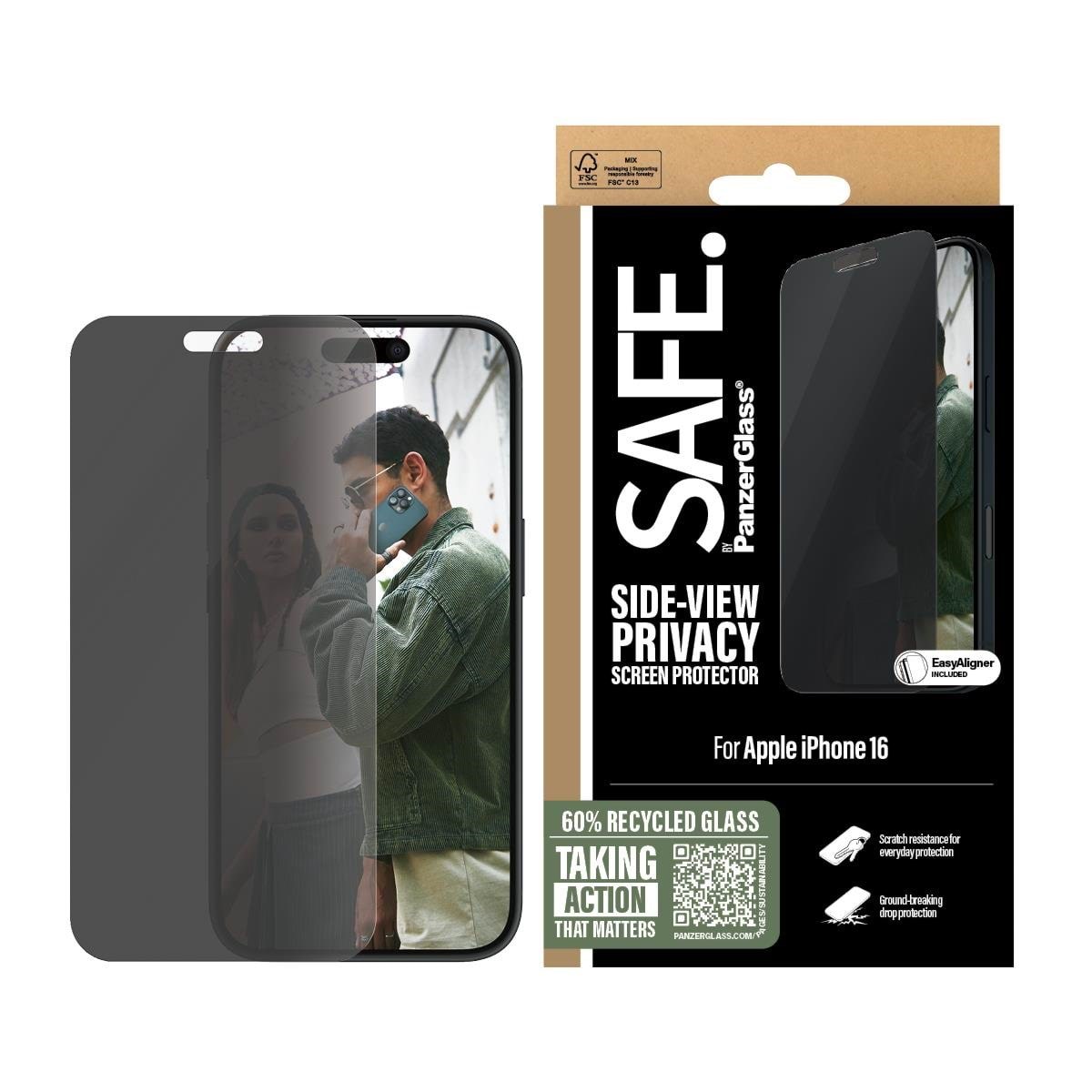 Safe by Panzerglass Privacy Screen Protector Iphone 16 | Ultra-wide Fit - Handys Schutzfolie Safep95875
