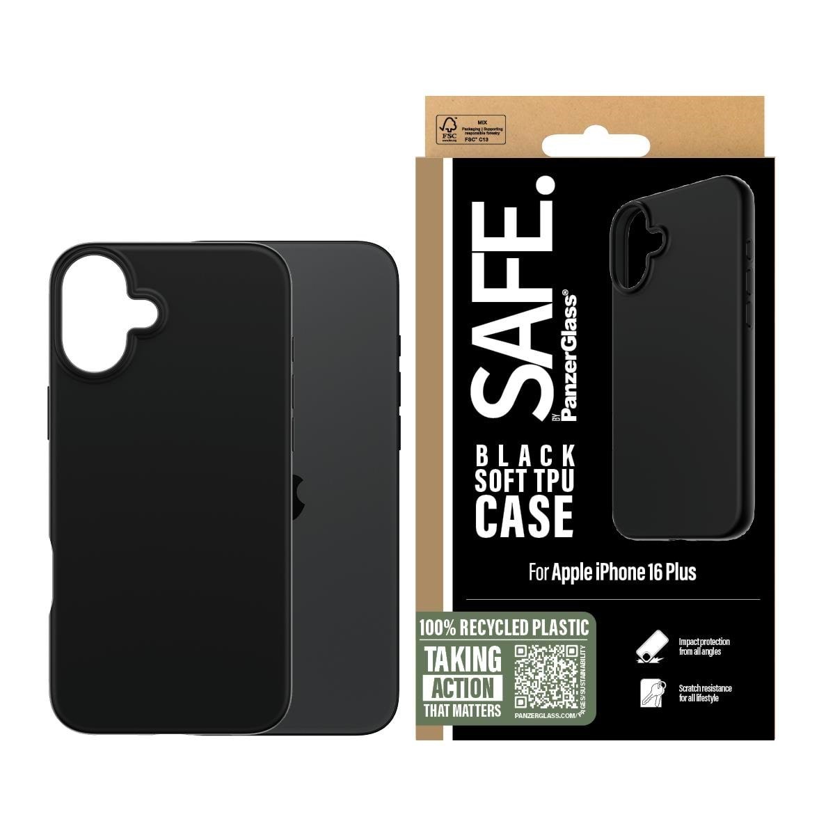 Safe by Panzerglass Tpu Case Iphone 16 Plus | Black - Handys Cover Cases