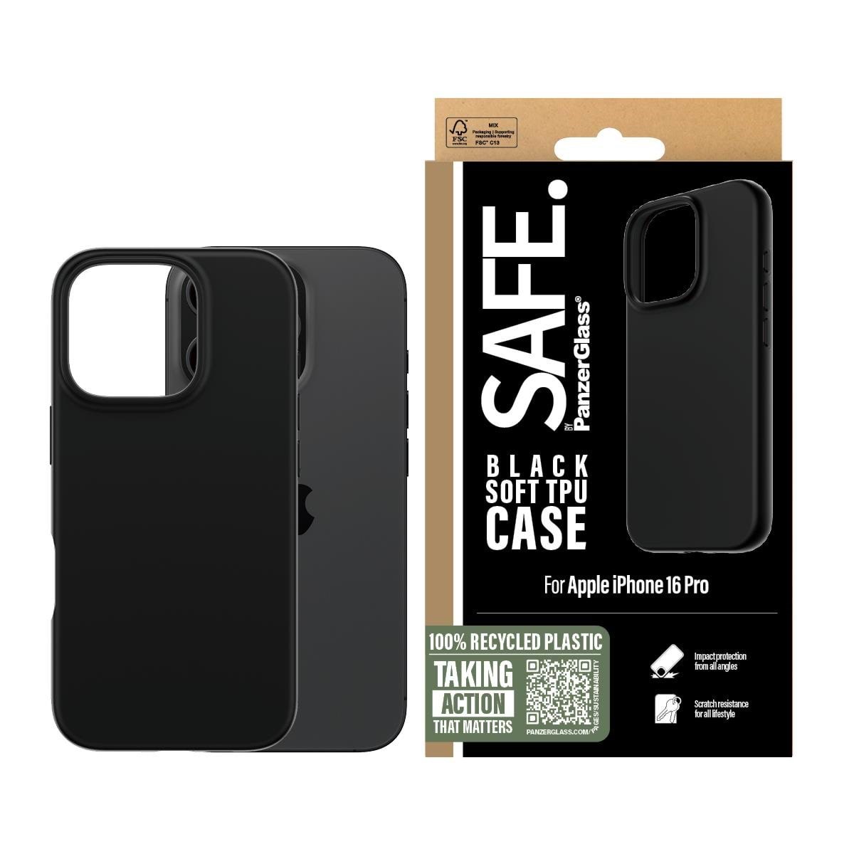 Safe by Panzerglass Tpu Case Iphone 16 Pro | Black - Handys Cover Cases Safe95901