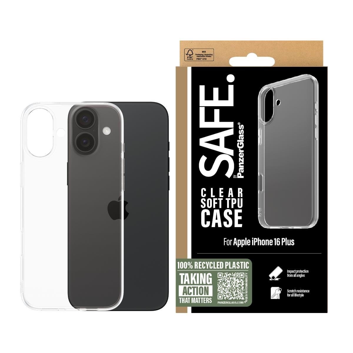 Safe by Panzerglass Tpu Case Iphone 16 Plus | Transparent - Handys Cover Cases