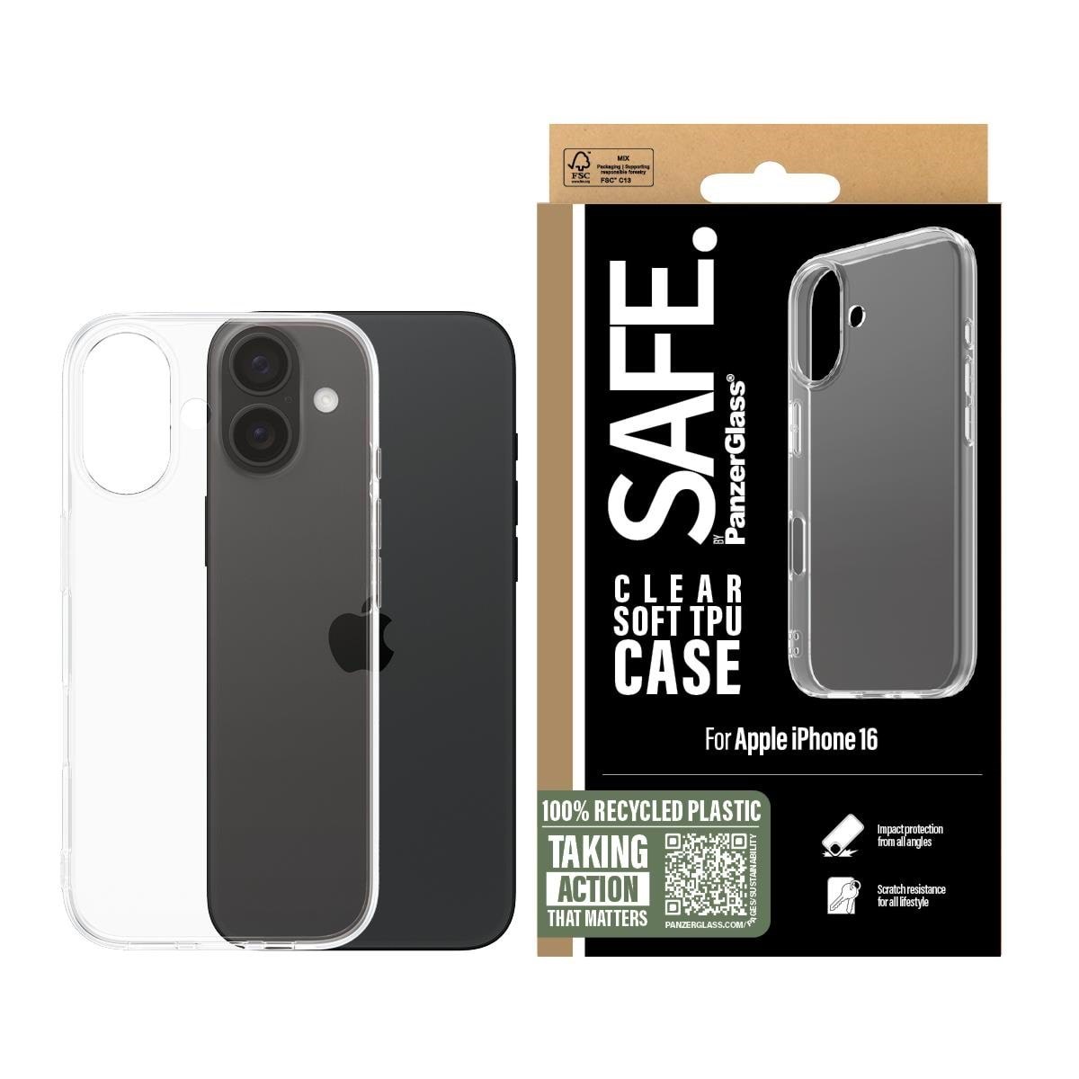 Safe by Panzerglass Tpu Case Iphone 16 | Transparent - Handys Cover Cases